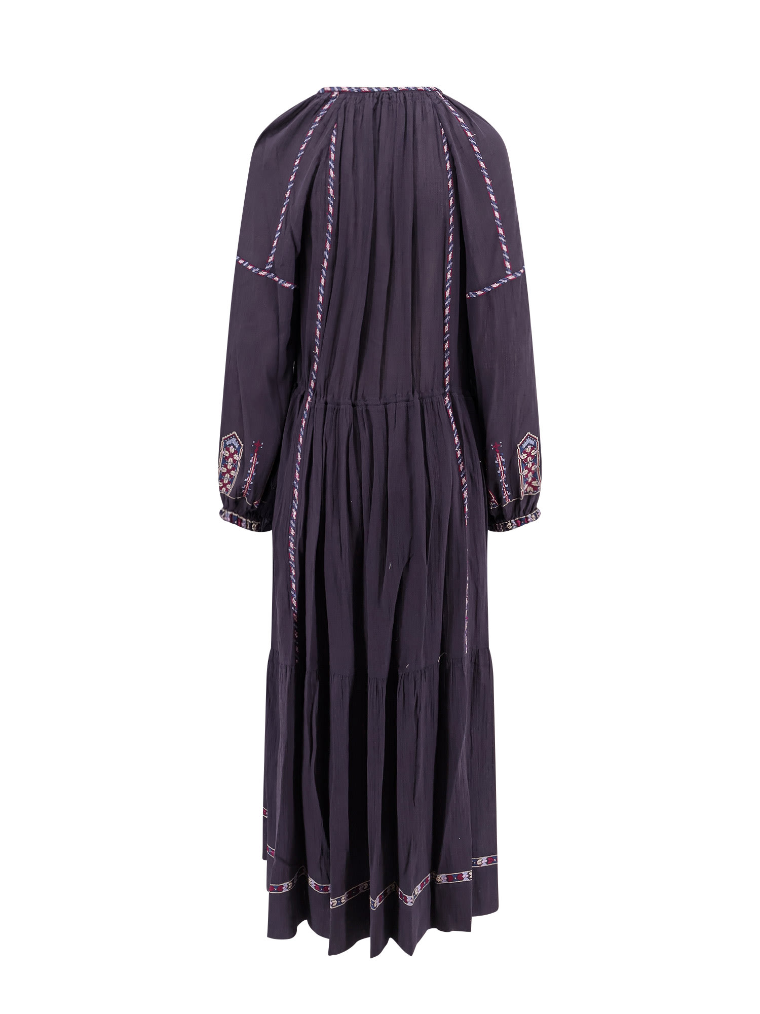 Shop Isabel Marant Étoile Florenza Cotton Long Dress With Embroidery