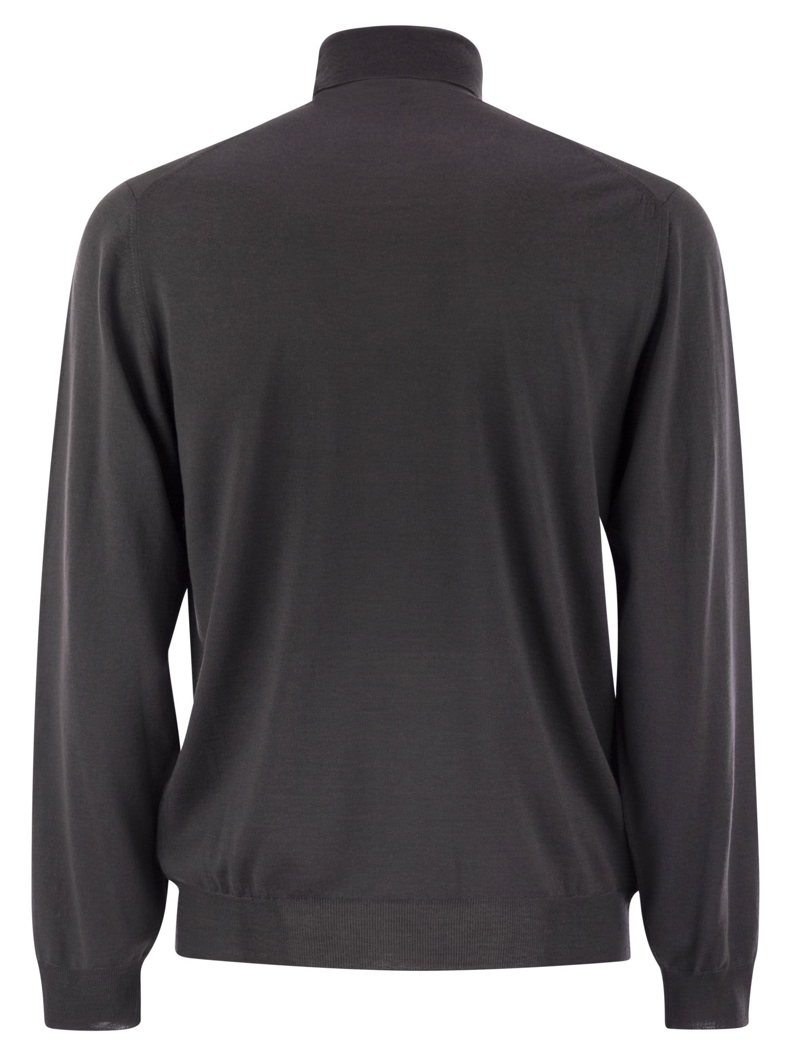 Fedeli Superfine Wool Turtleneck Derby In Gray
