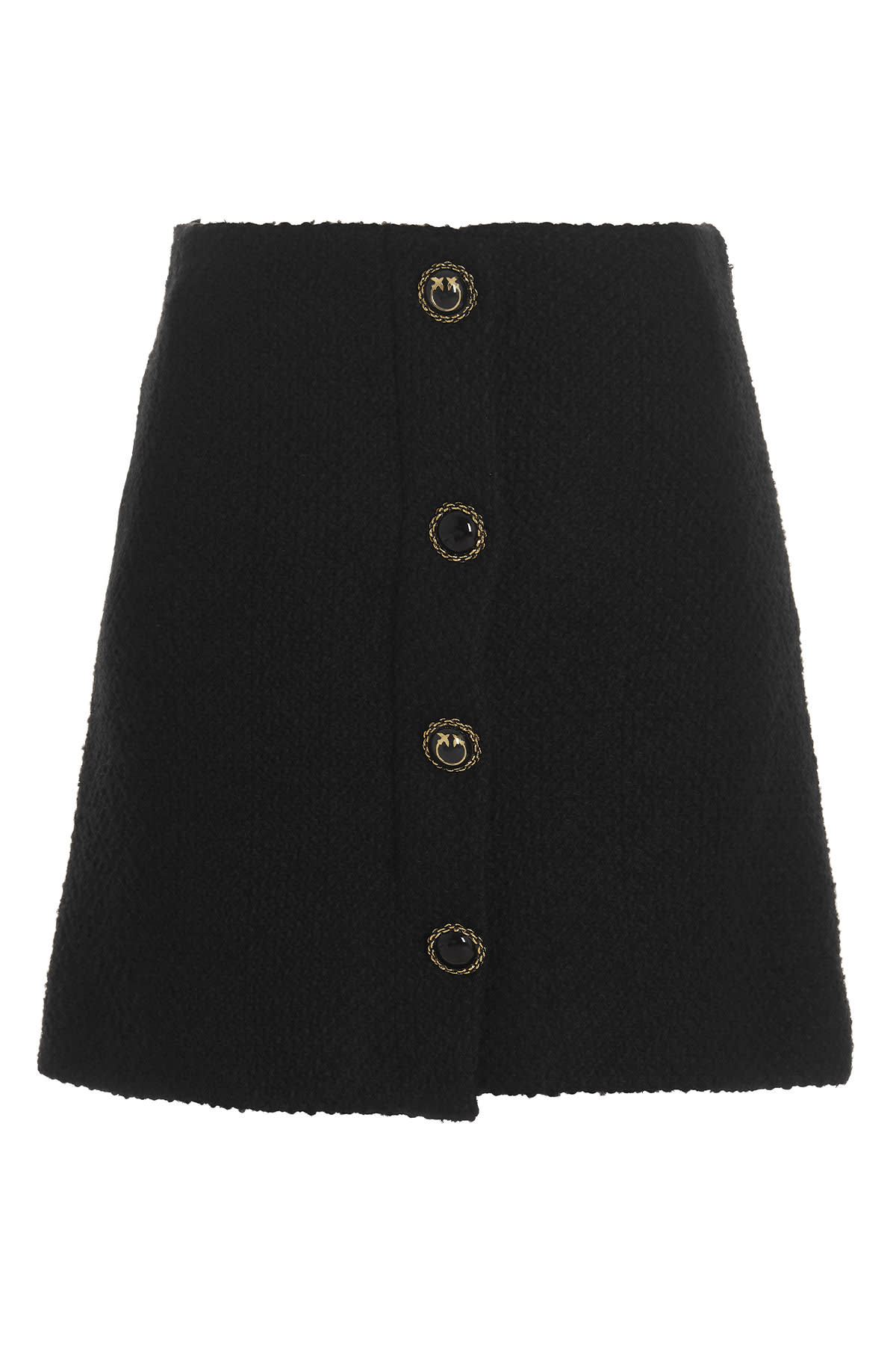 Pinko Front-button Mini Skirt In Black