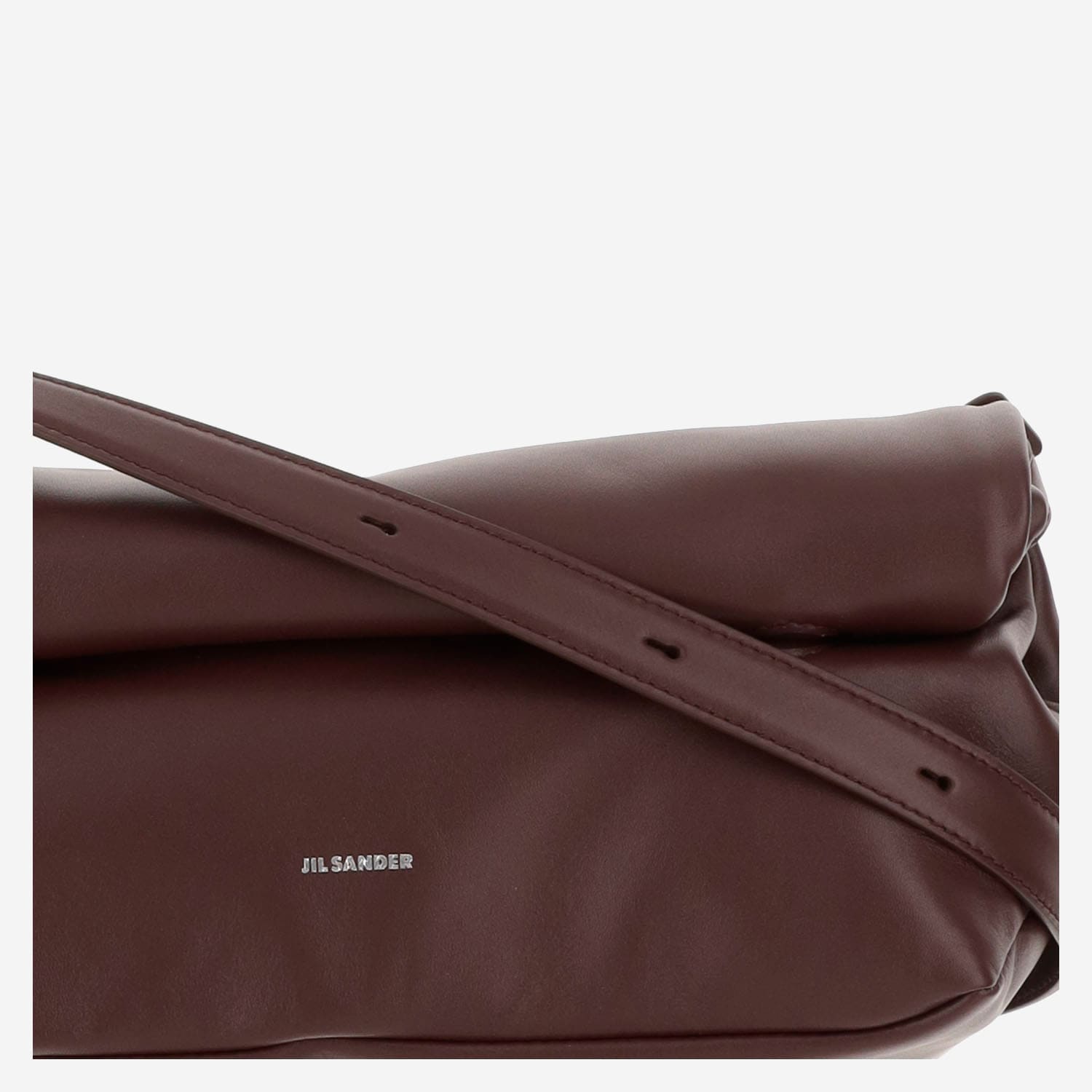 Shop Jil Sander Rollup Tracola Bag Small In Brown