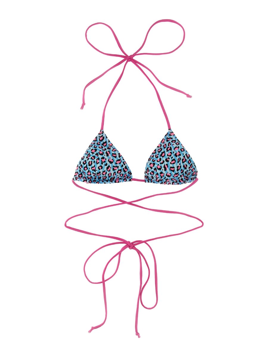 Shop Mc2 Saint Barth Animalier Print Bikini Top In Multicolour