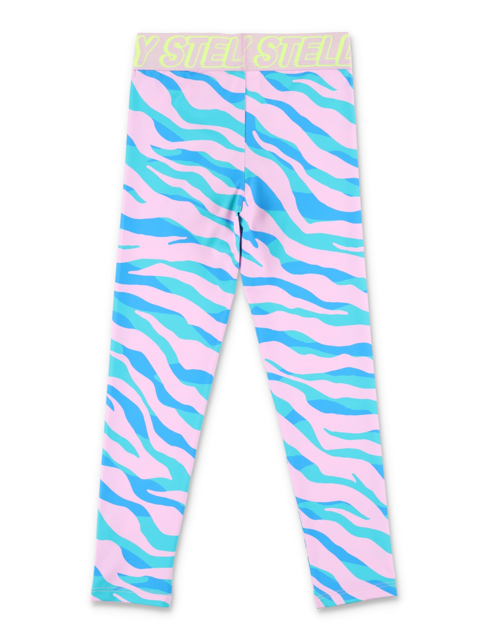 Shop Stella Mccartney Zebra Print Leggings In Blue Multicolor