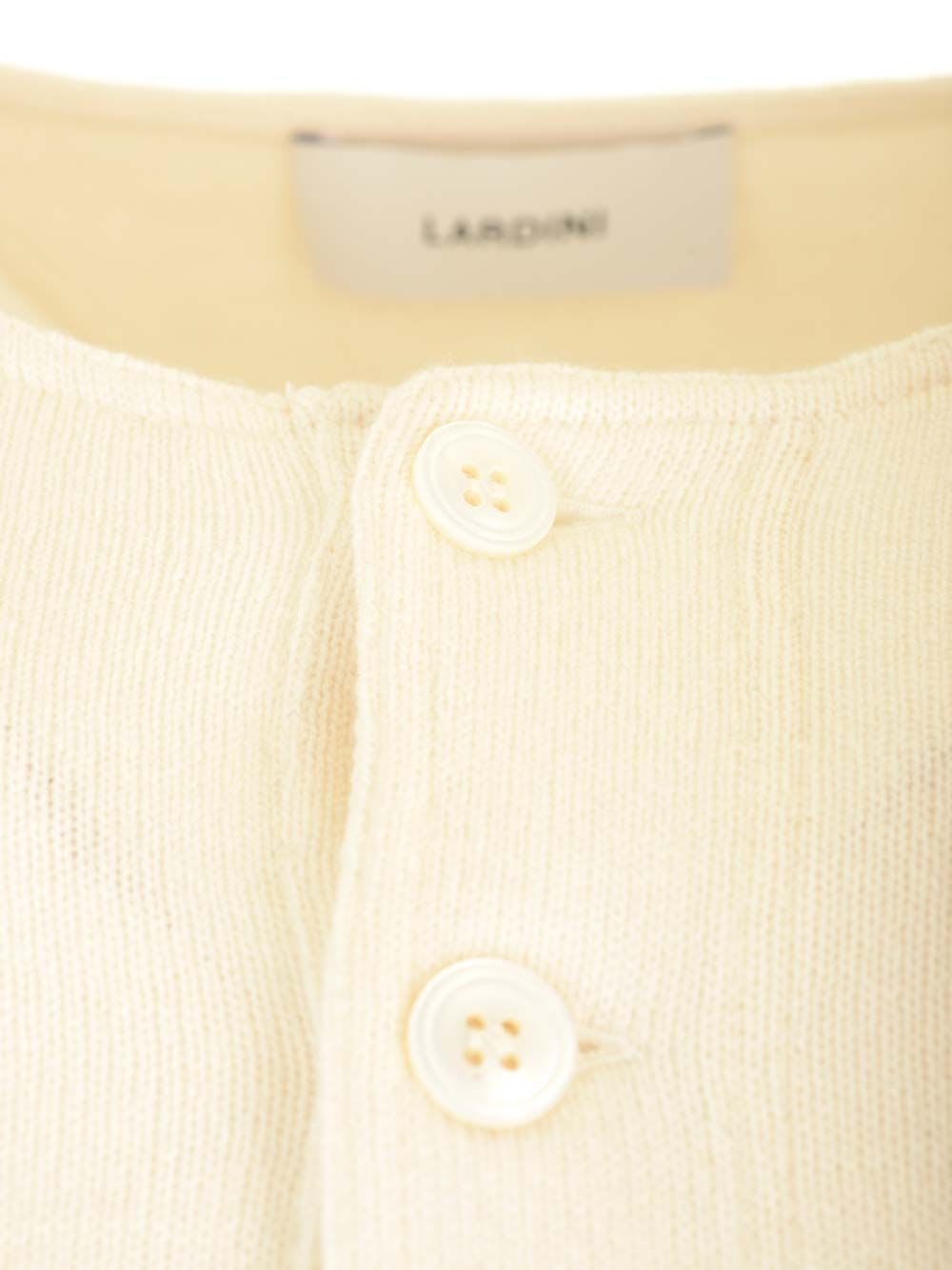 Shop Lardini Cashmere Henley Sweater In White