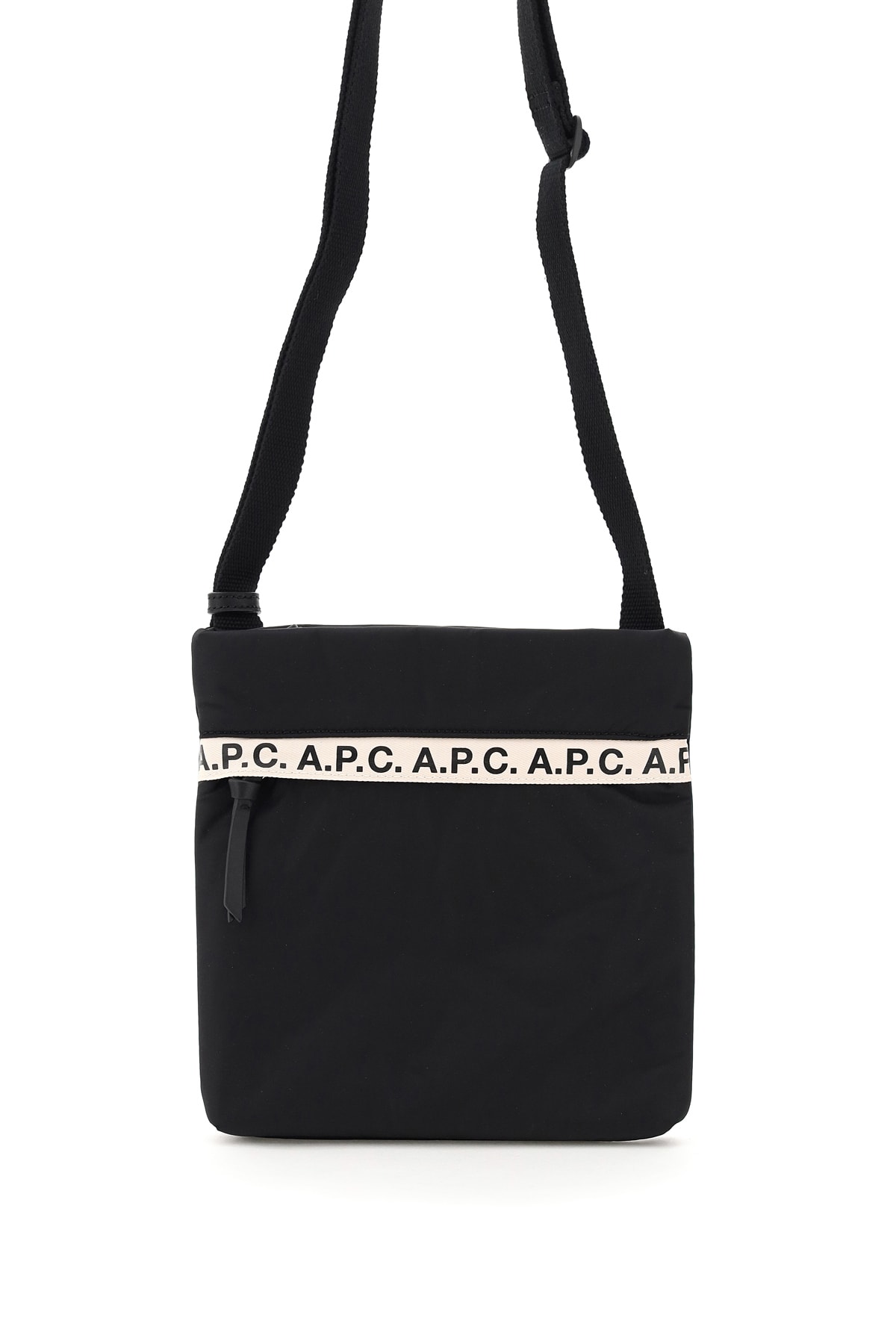Shop Apc Sacoche Repeat Logo Bag In Lzz Noir