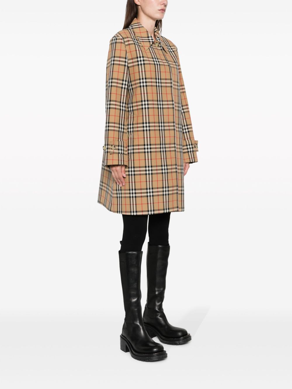 Burberry Plaid-check Pattern Jacket In Brown