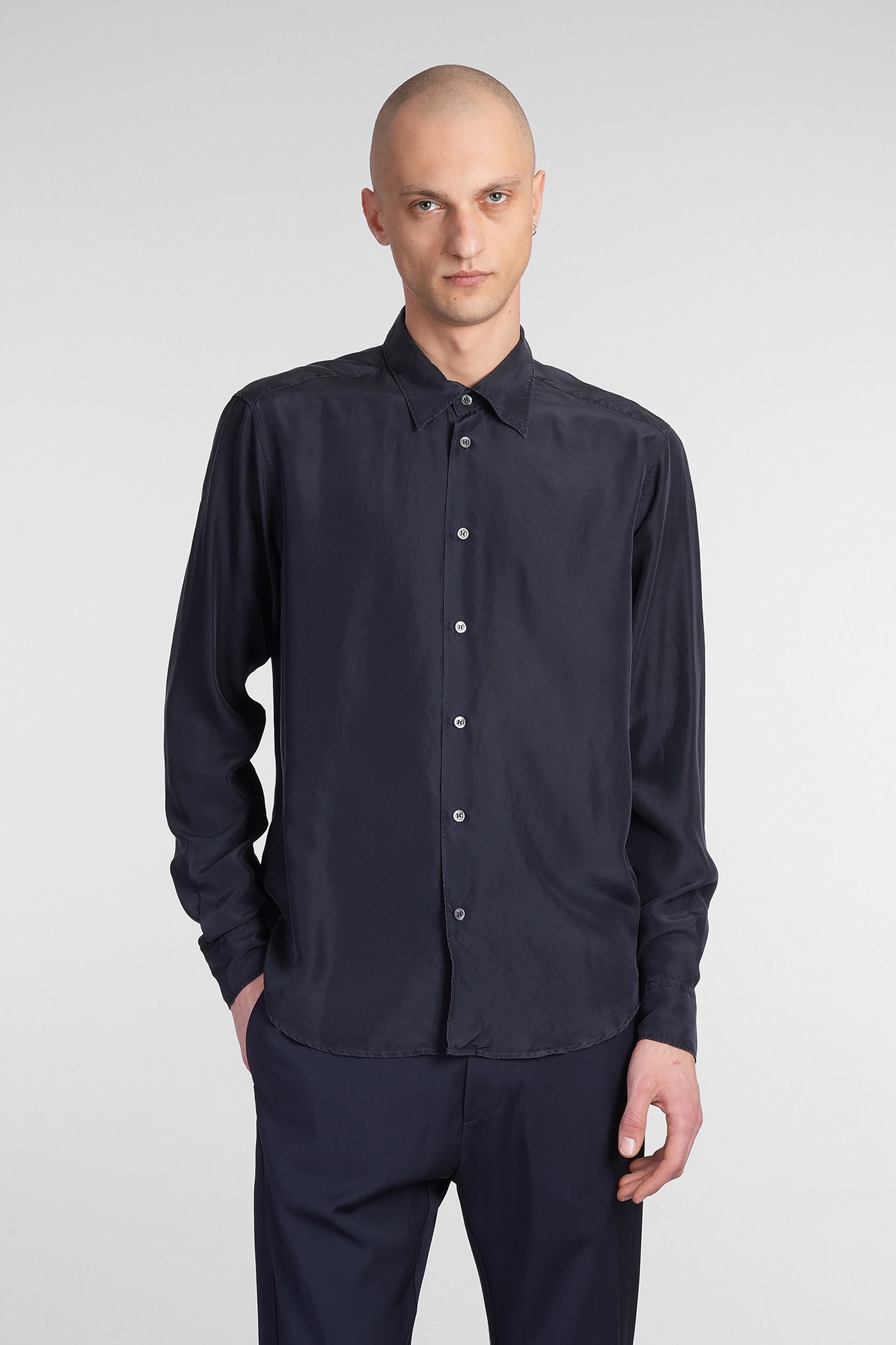 BARENA VENEZIA MARIDOLA SHIRT IN BLUE SILK 