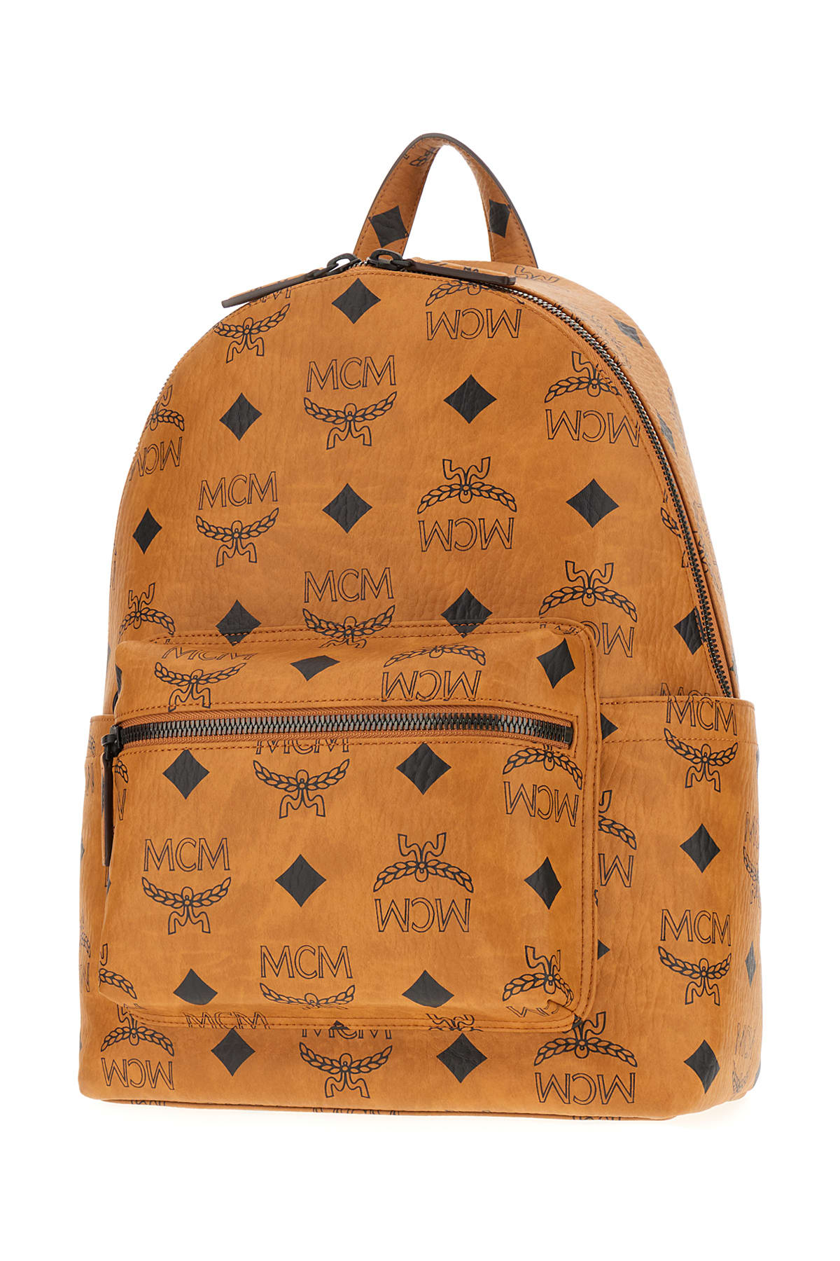 Shop Mcm Printed Synthetic Leather Medium Stark Backpack In Co