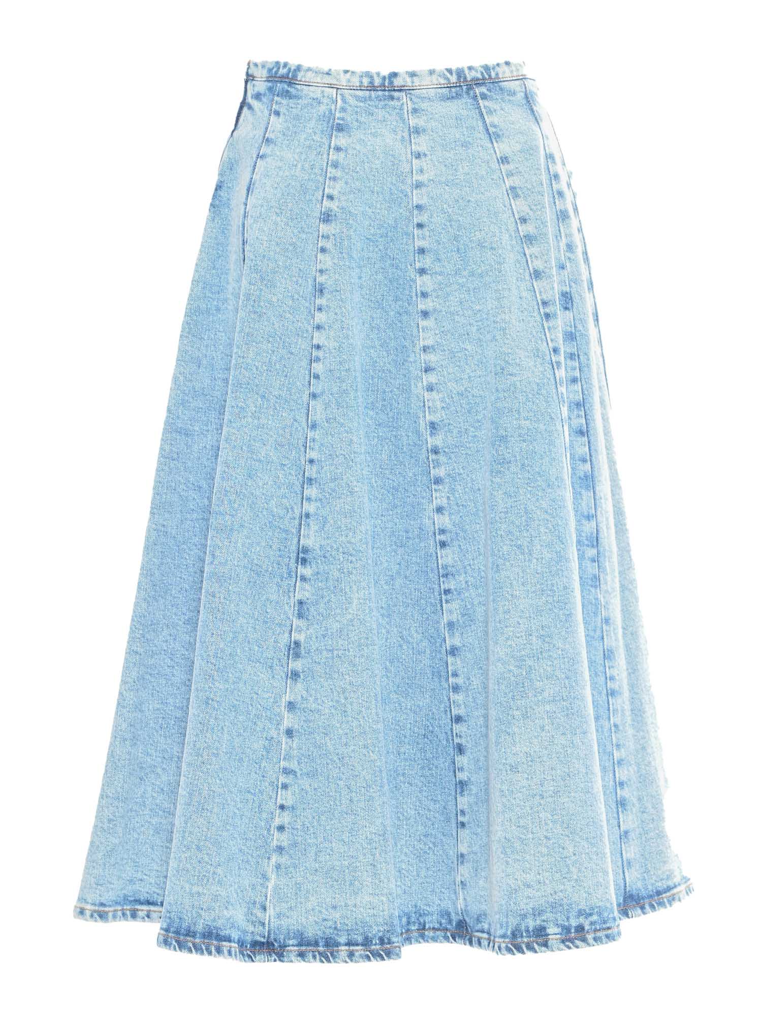 Fabiana Filippi Blue Denim Circle Skirt In Blue