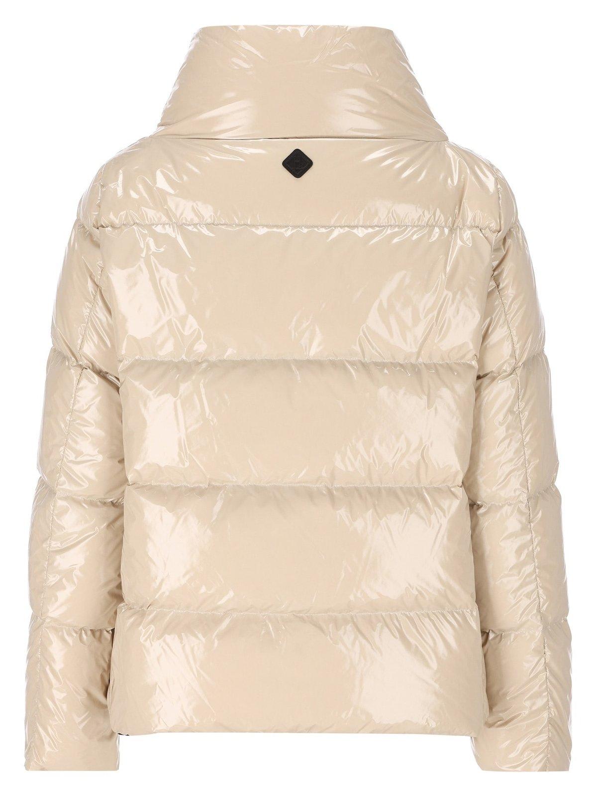 Herno Zipped Hooded Down Jacket In Neutral