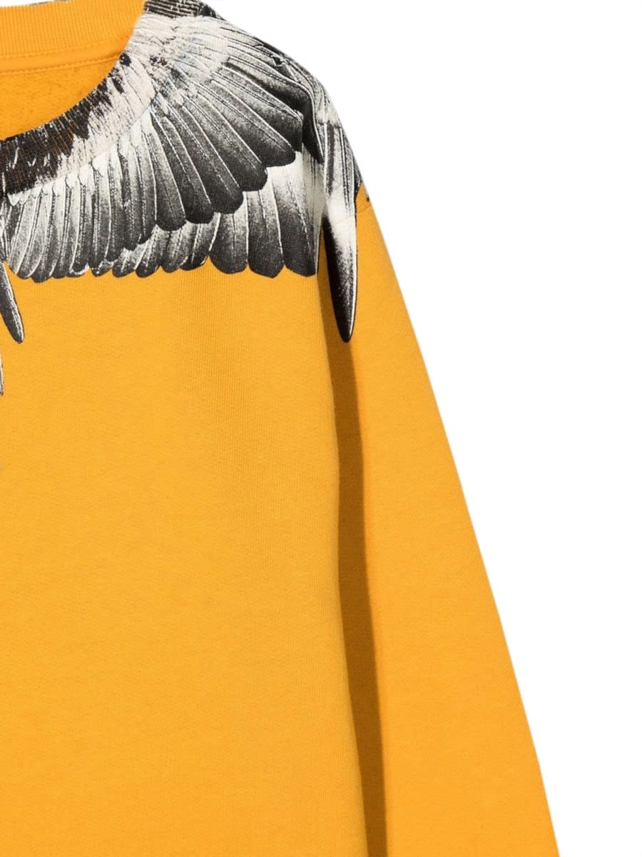 Marcelo Burlon County Of Milan Icon Wings Crew-neck Sweatshirt In Yellow