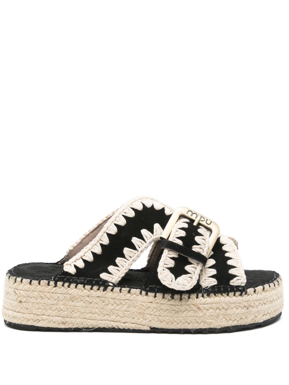 Mou Jute Sandals In Black