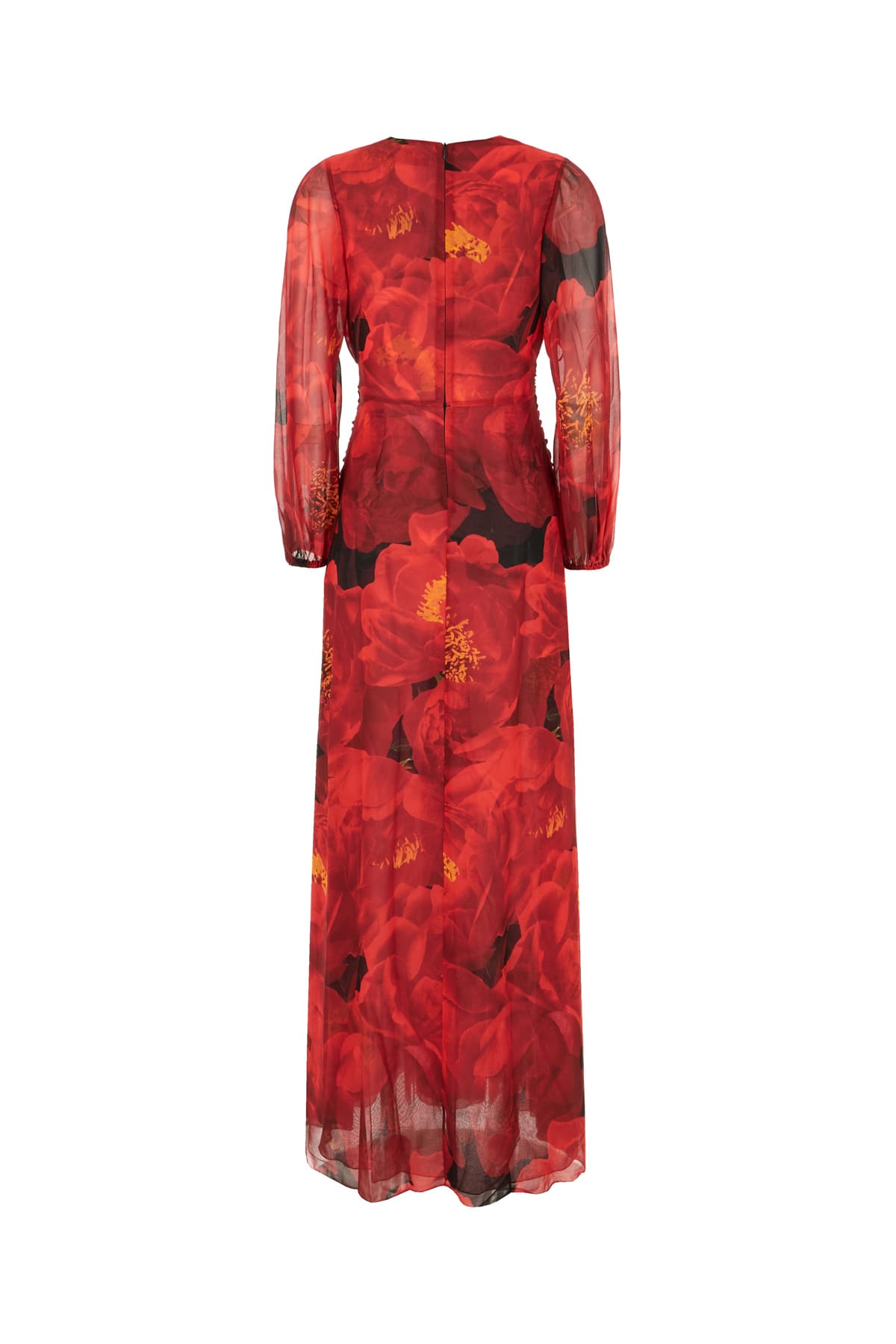 La Petit Robe Di Chiara Boni Printed Stretch Nylon Long Dress In Red