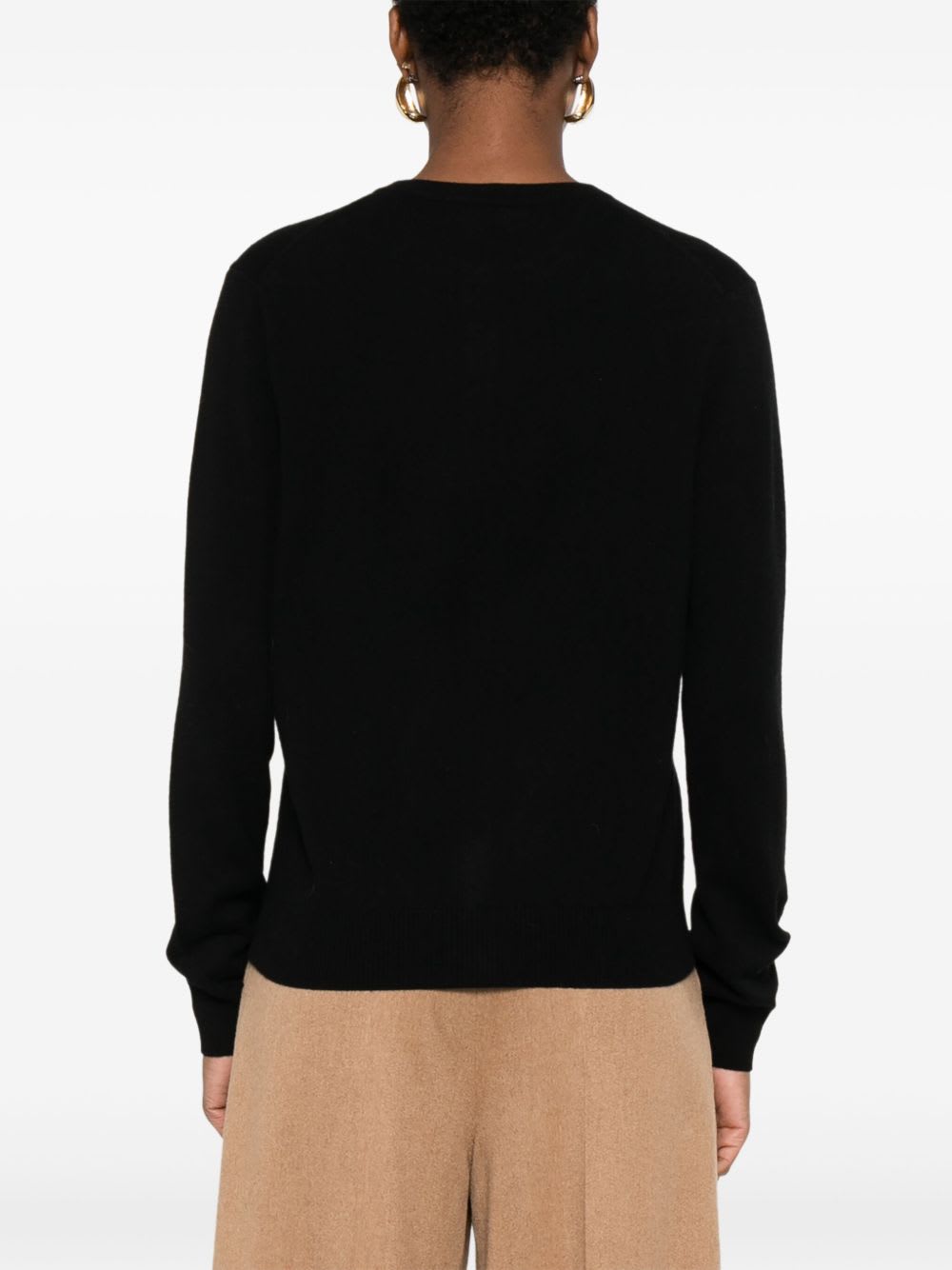 Goat Soft Crewneck Cardigan In Black