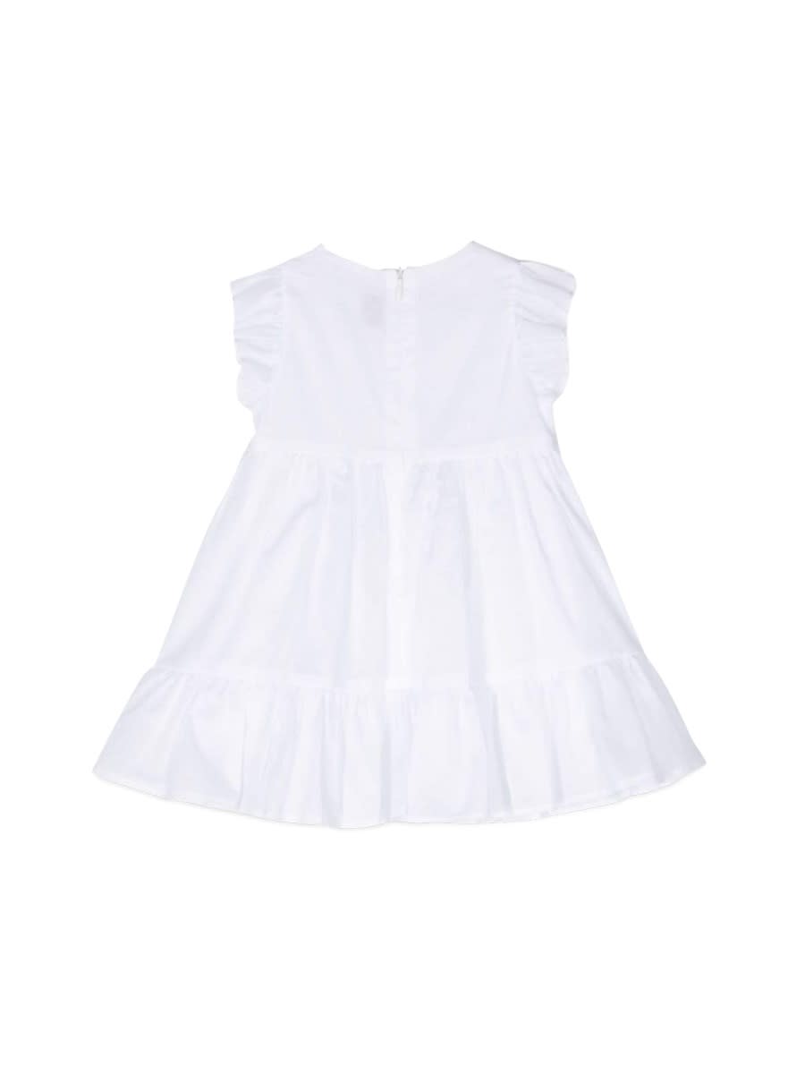 Il Gufo White Cotton Voile Dress With Culotte In White