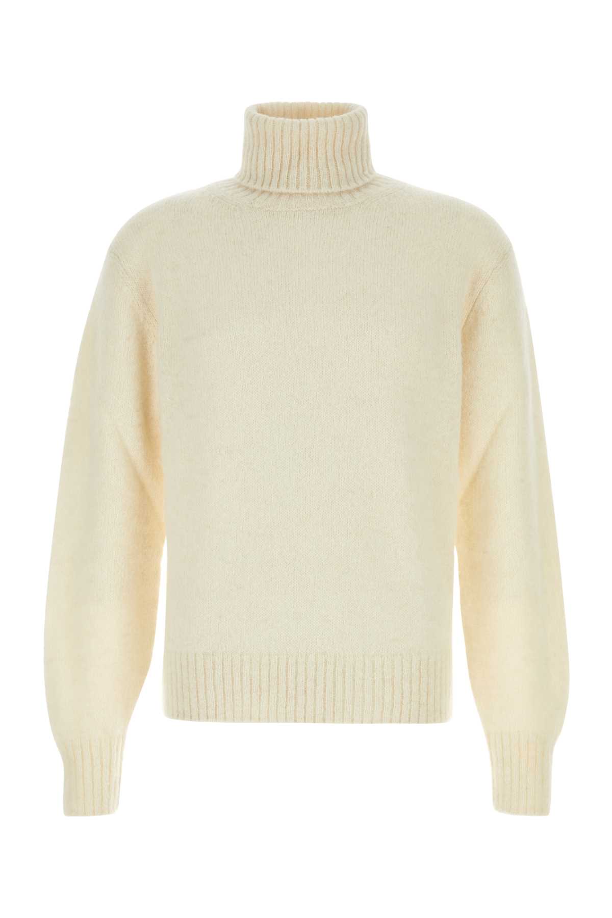 Shop Tom Ford Ivory Alpaca Blend Sweater In White