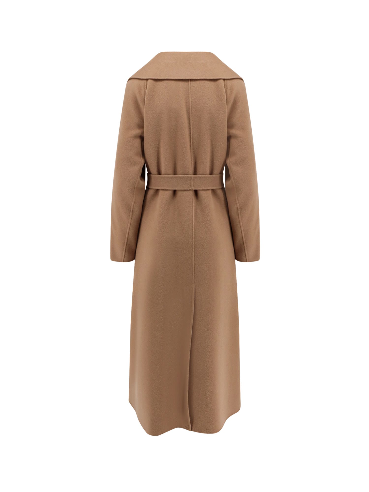 S Max Mara Poldo Virgin Wool Wrap Coat In Brown