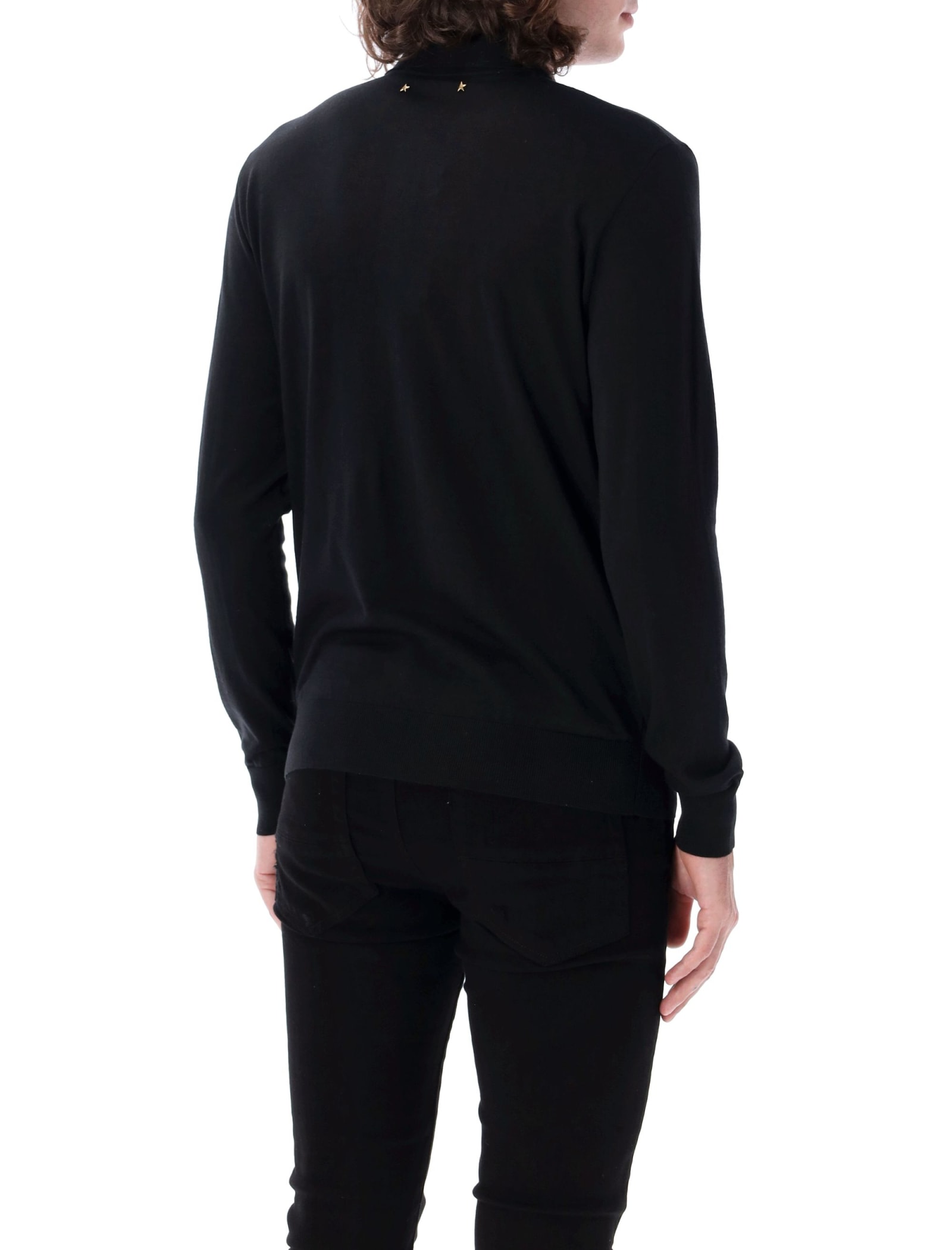 Shop Golden Goose Knit Polo Wool In Black