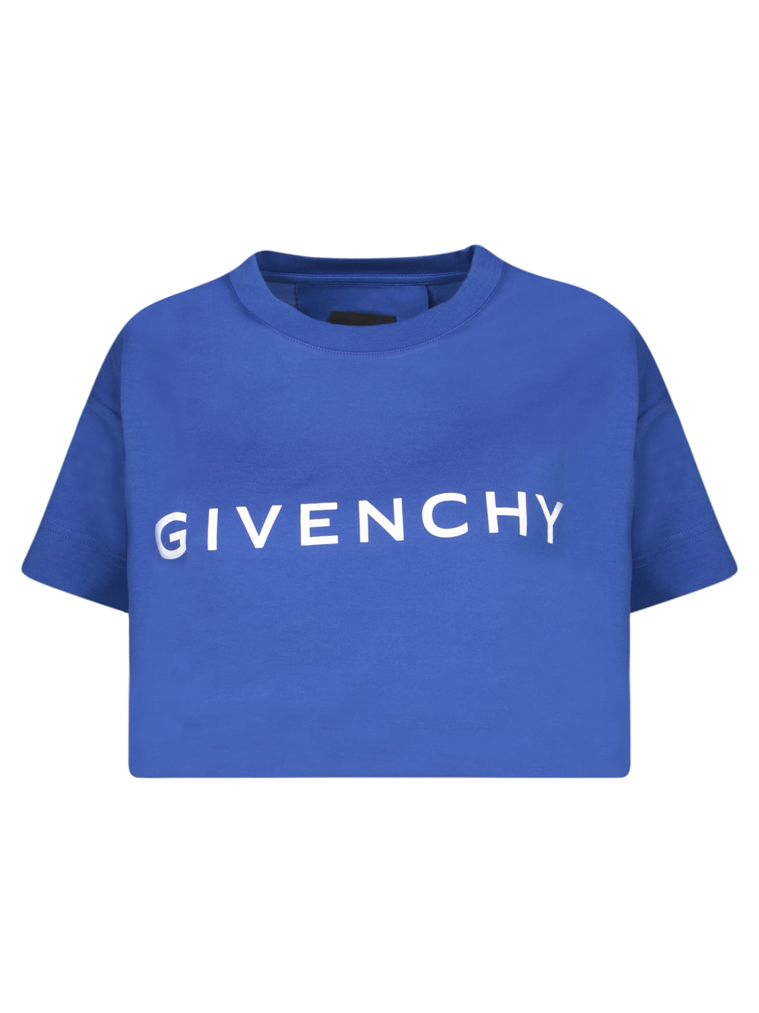Givenchy Iris Cropped T-shirt In Blue