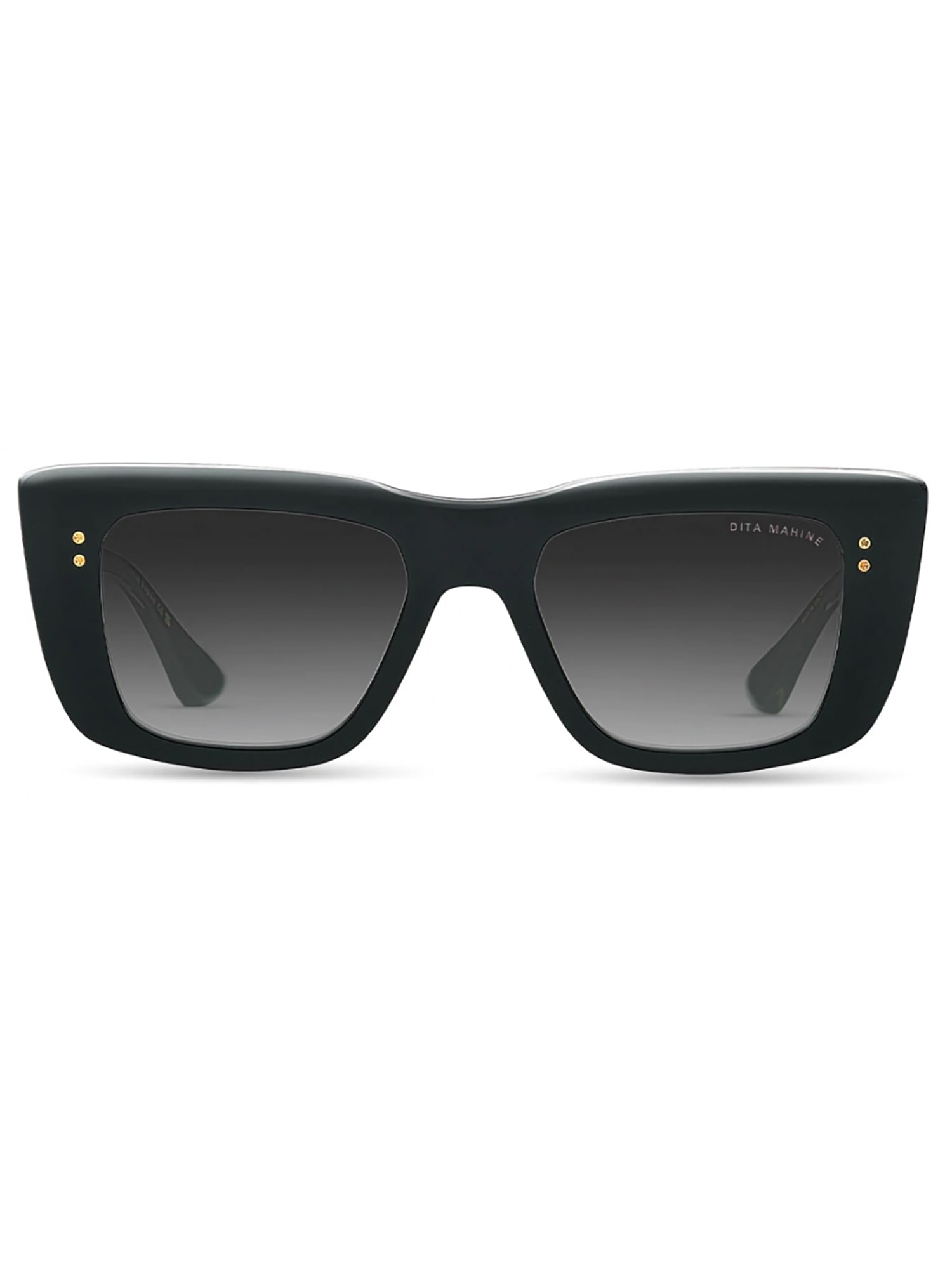 Shop Dita Dts437/a/01 Mahine Sunglasses In Black Yellow Gold