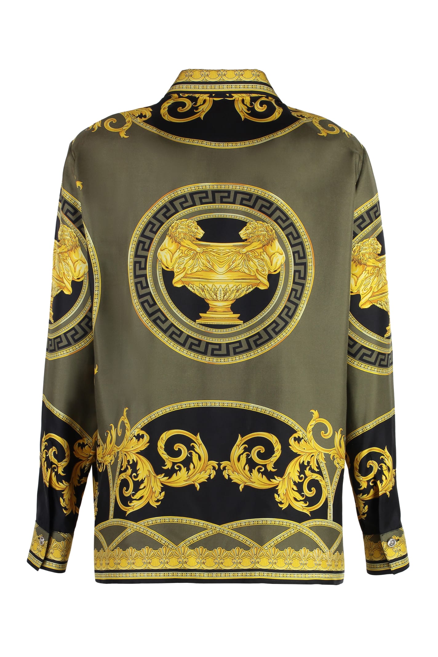 Shop Versace Printed Silk Shirt In Multicolor