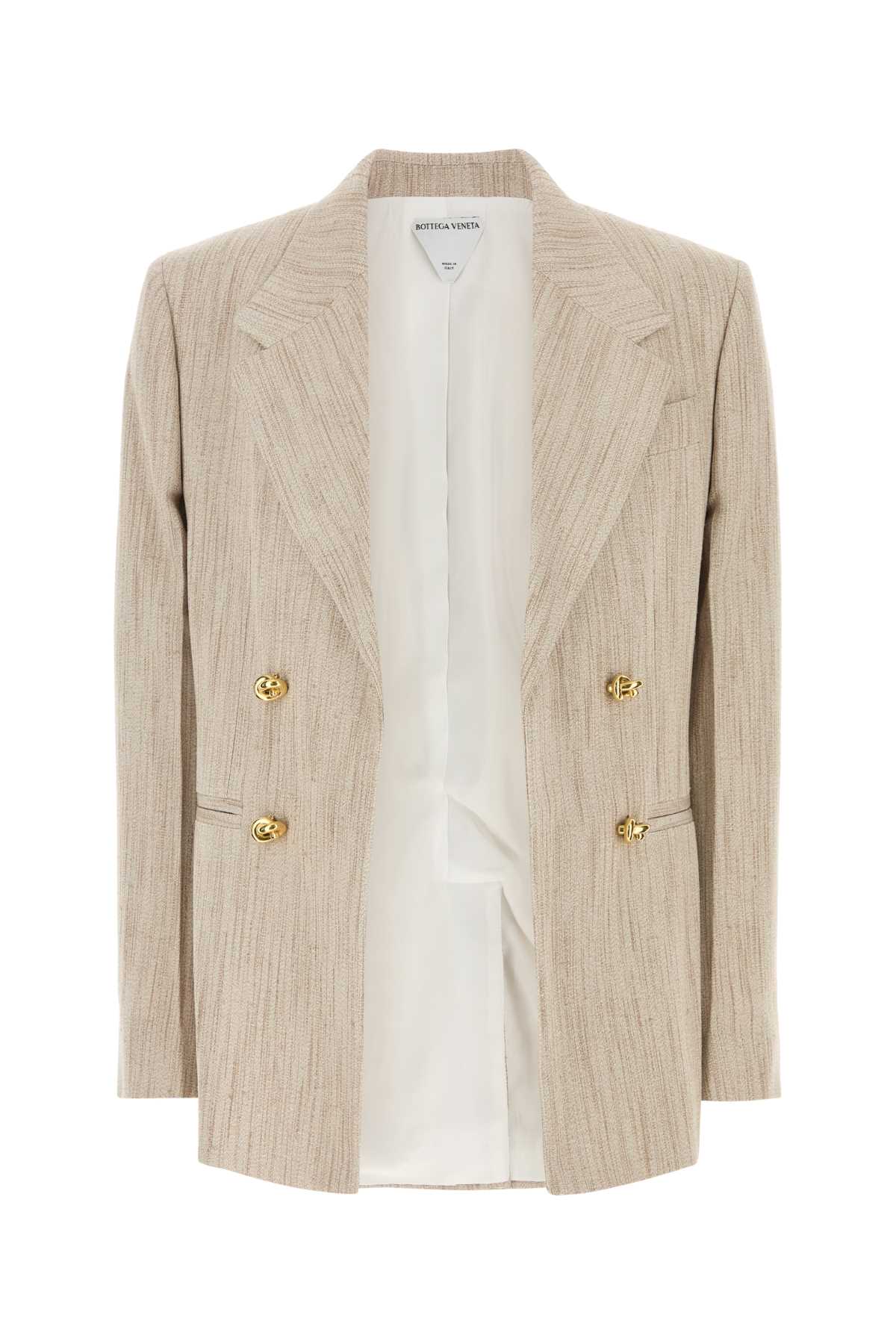 Melange Sand Viscose Blend Blazer