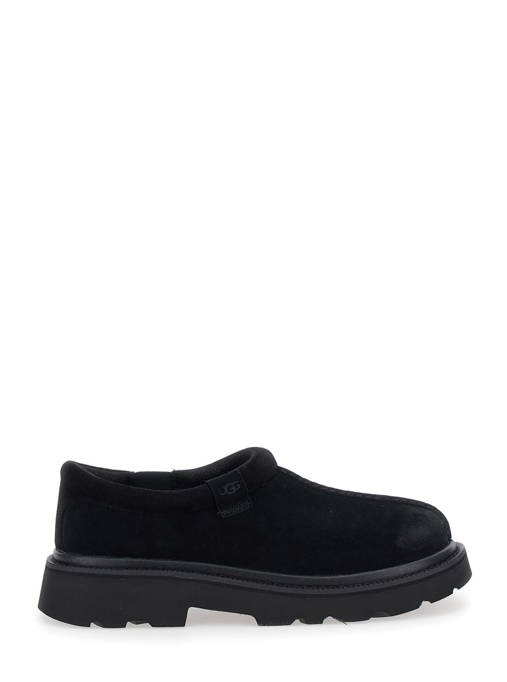 Ugg Mens Tasman Lug Suede And Shearling Slippers Blac