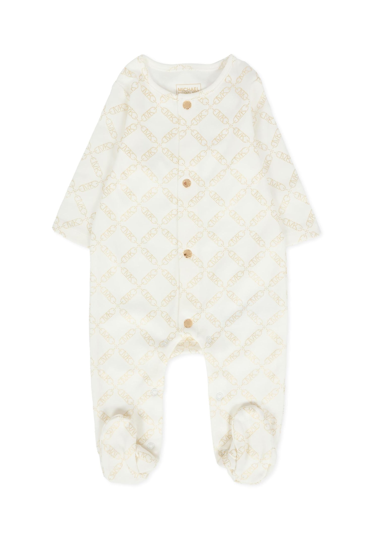 Michael Kors Ivory Babygrow Set For Baby Girl With Logo In White