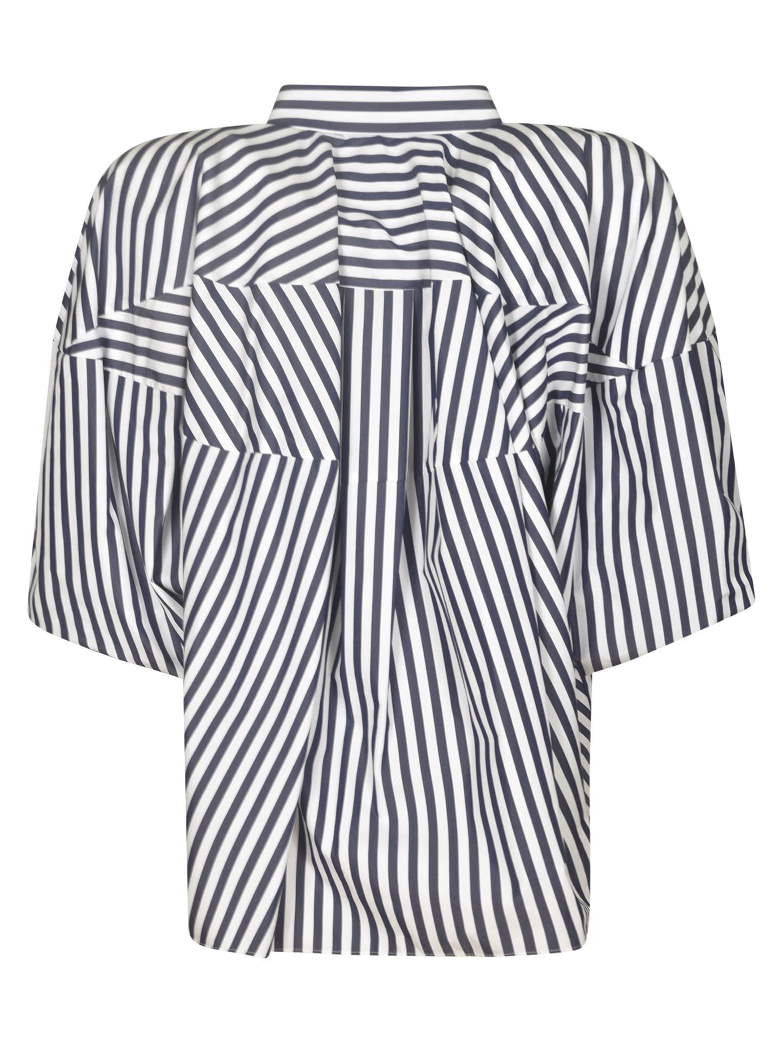 Shop Sacai Striped Shirt In Navy