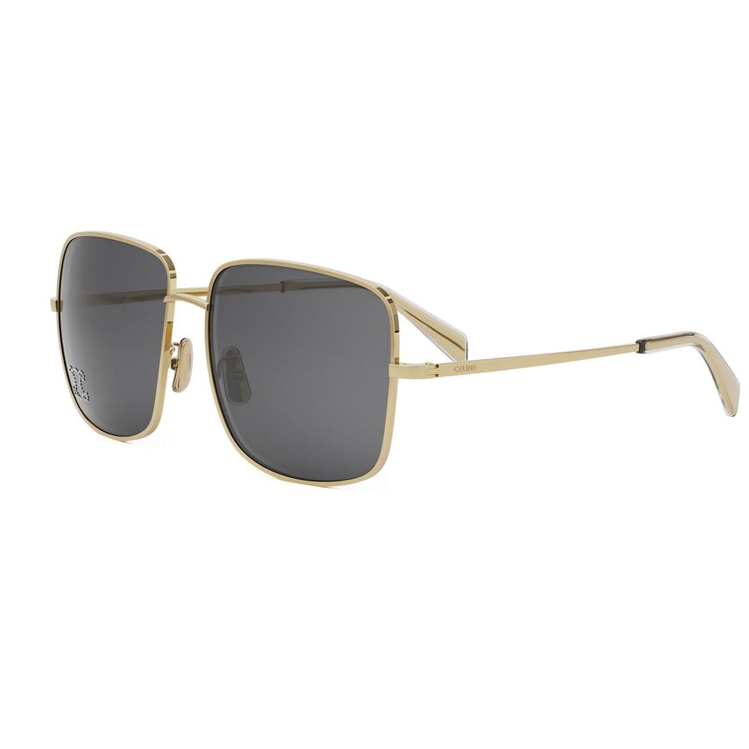 Shop Celine Sunglasses In Oro/grigio