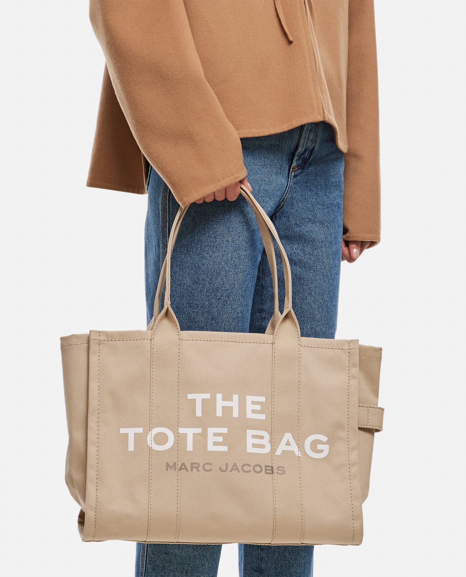 Shop Marc Jacobs The Large Canvas Tote Bag In Beige