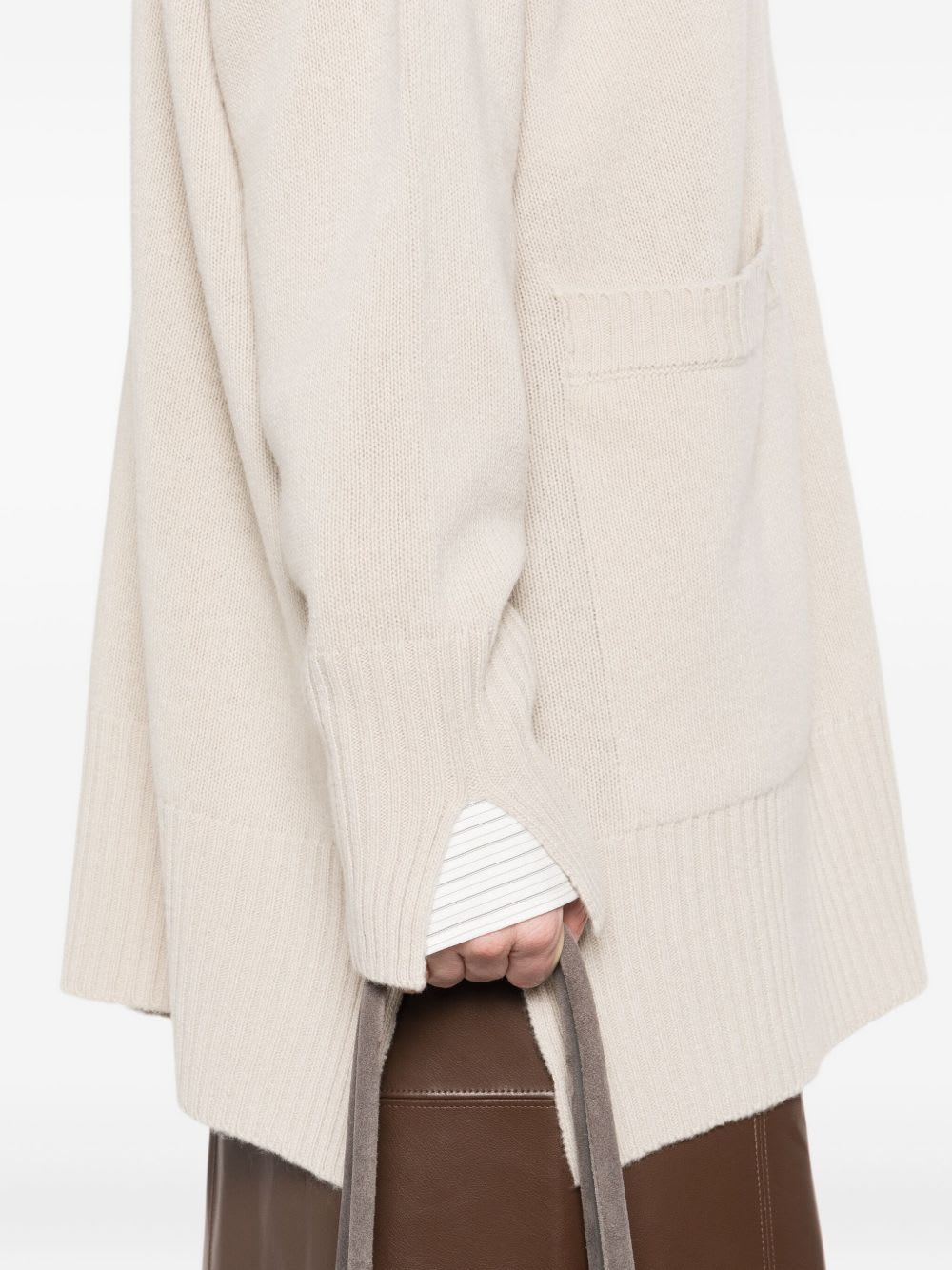 Roberto Collina Patch-pockets Cardigan In Neutral