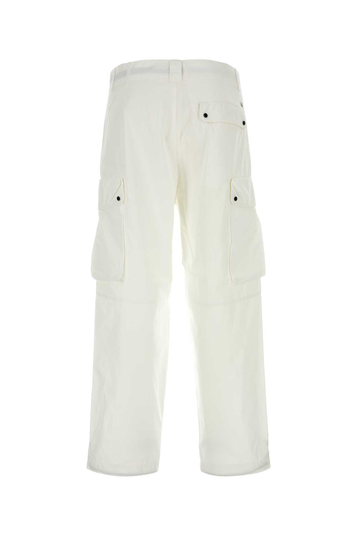 Shop C.p. Company White Cotton Pant In Gauzewhite