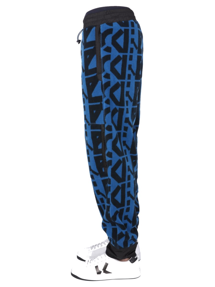 Shop Kenzo Jogging Pants With Monogram Logo In Blue