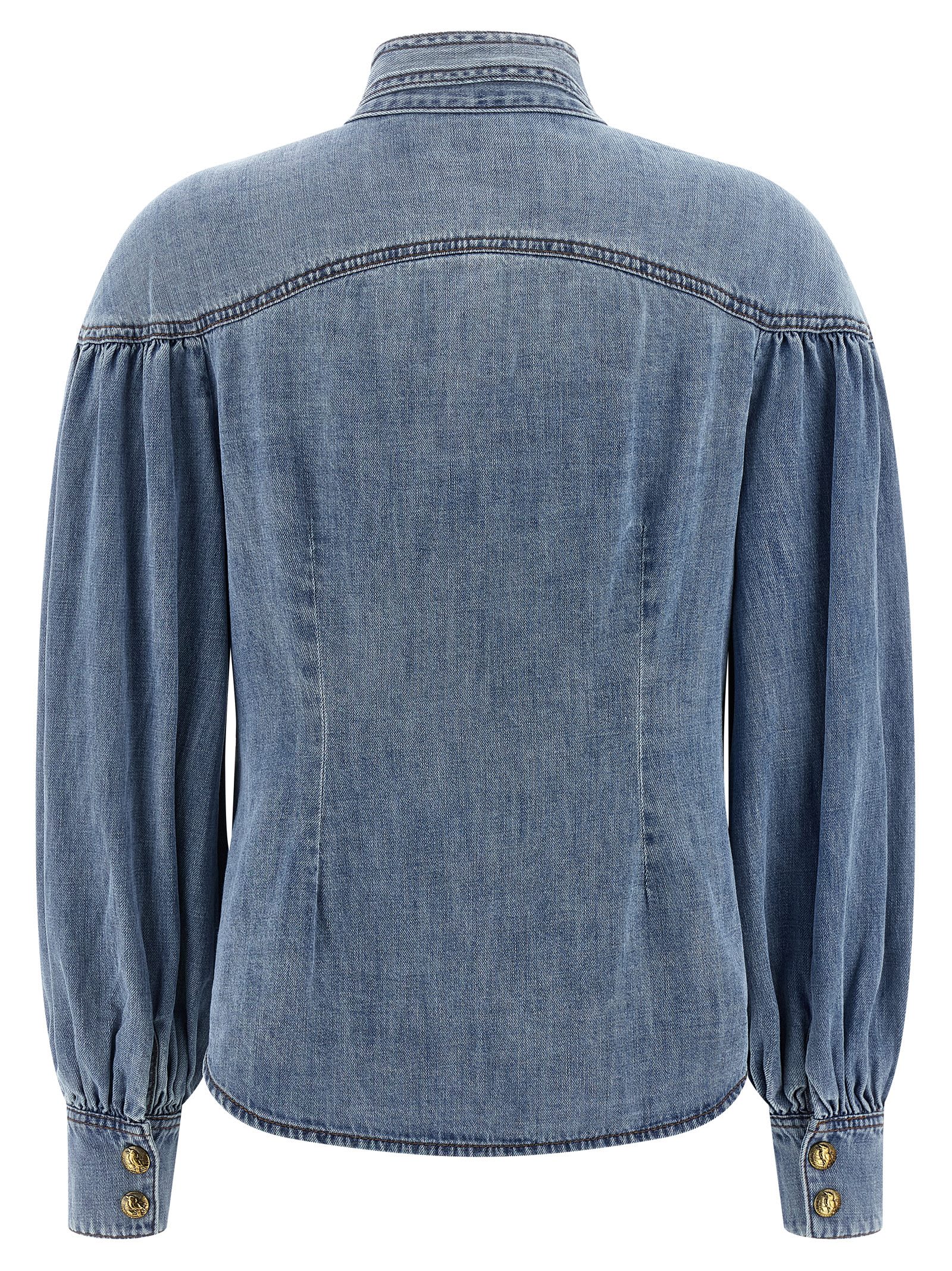 Zimmermann Denim Shirt Shirt And Blouse Light Blue In Blue