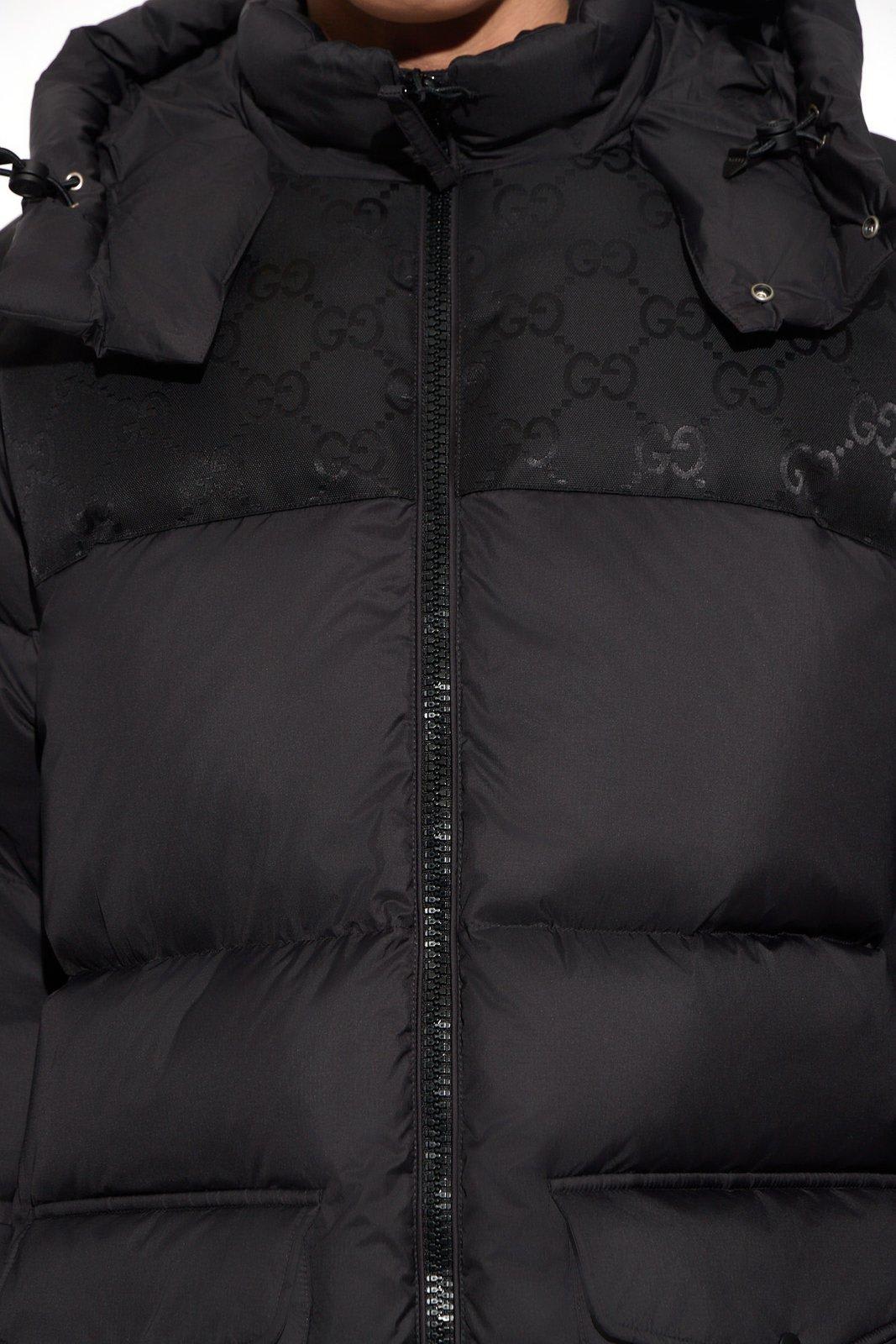 Shop Gucci Zip-up Puffer Jacket In Black