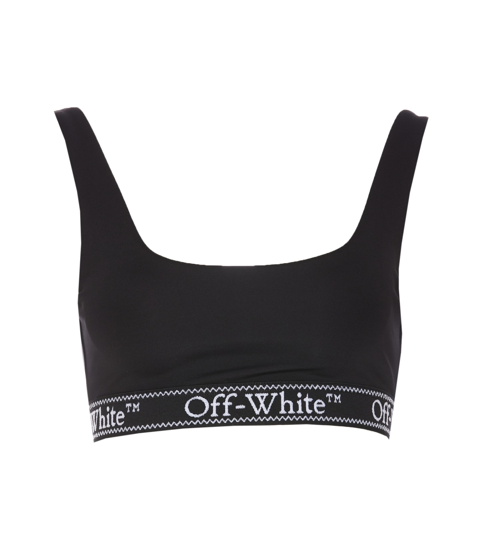 Shop Off-white Logo Band Bra In Black