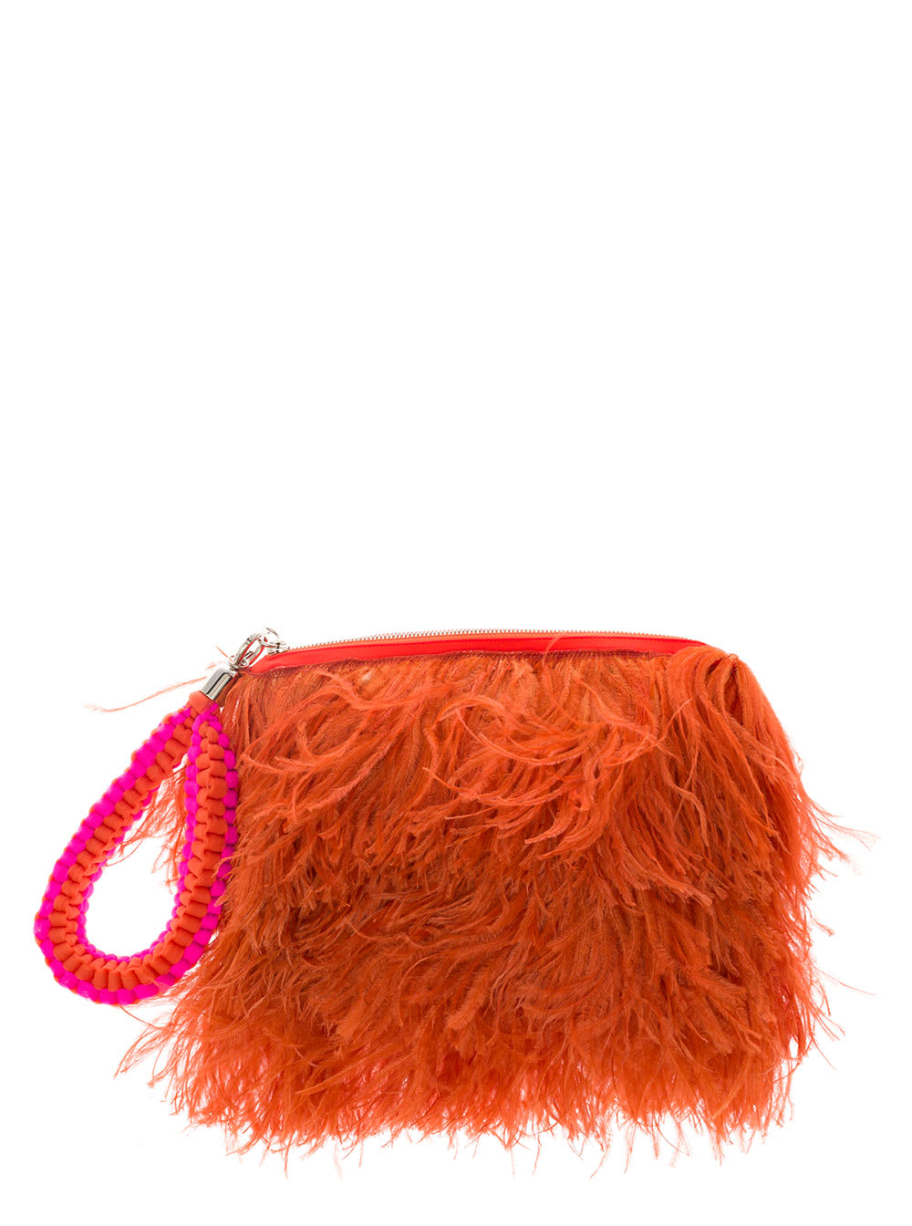 Gianluca Capannolo Womans Ava Orange Handbag With Feathers