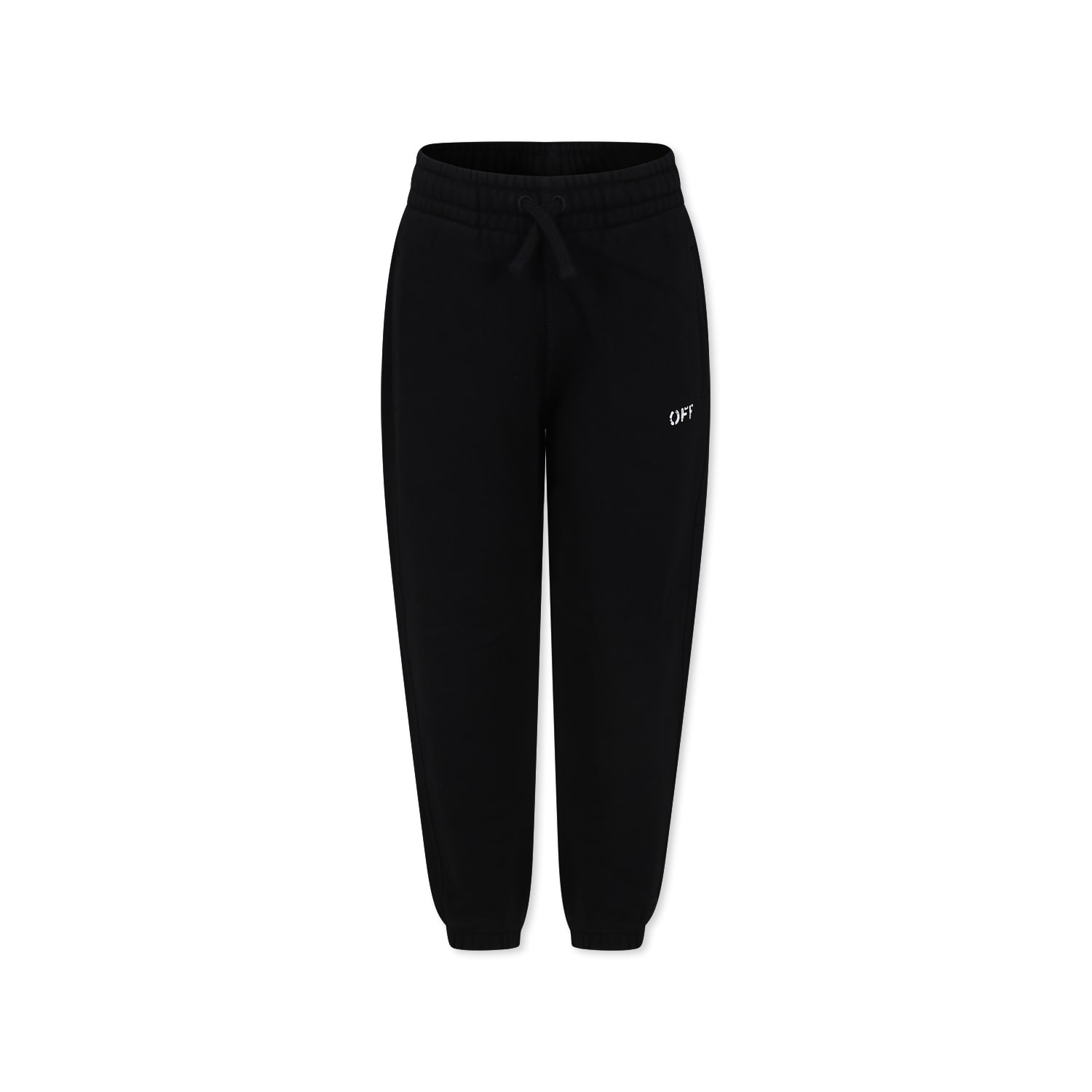 Off-white Black Trousers For Boy With Logo In Black
