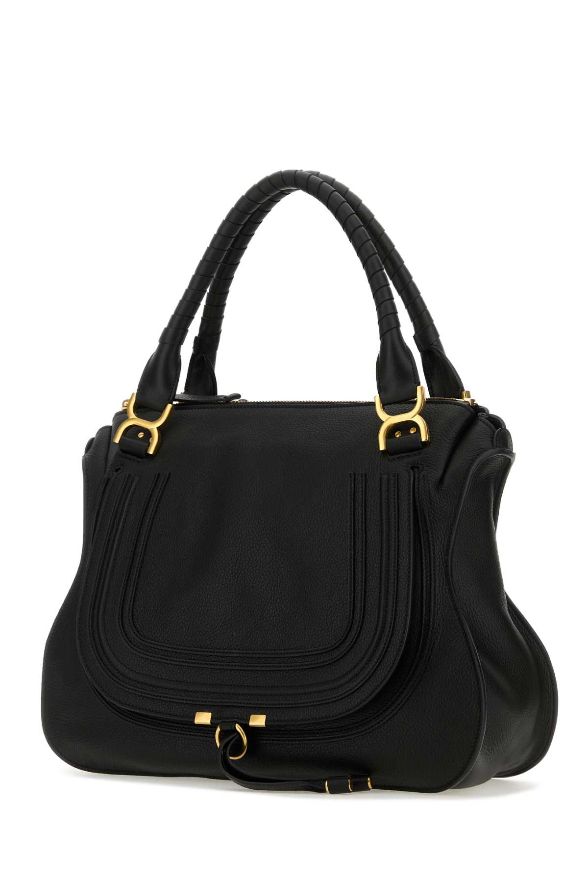 Shop Chloé Black Leather Big Marcie Handbag