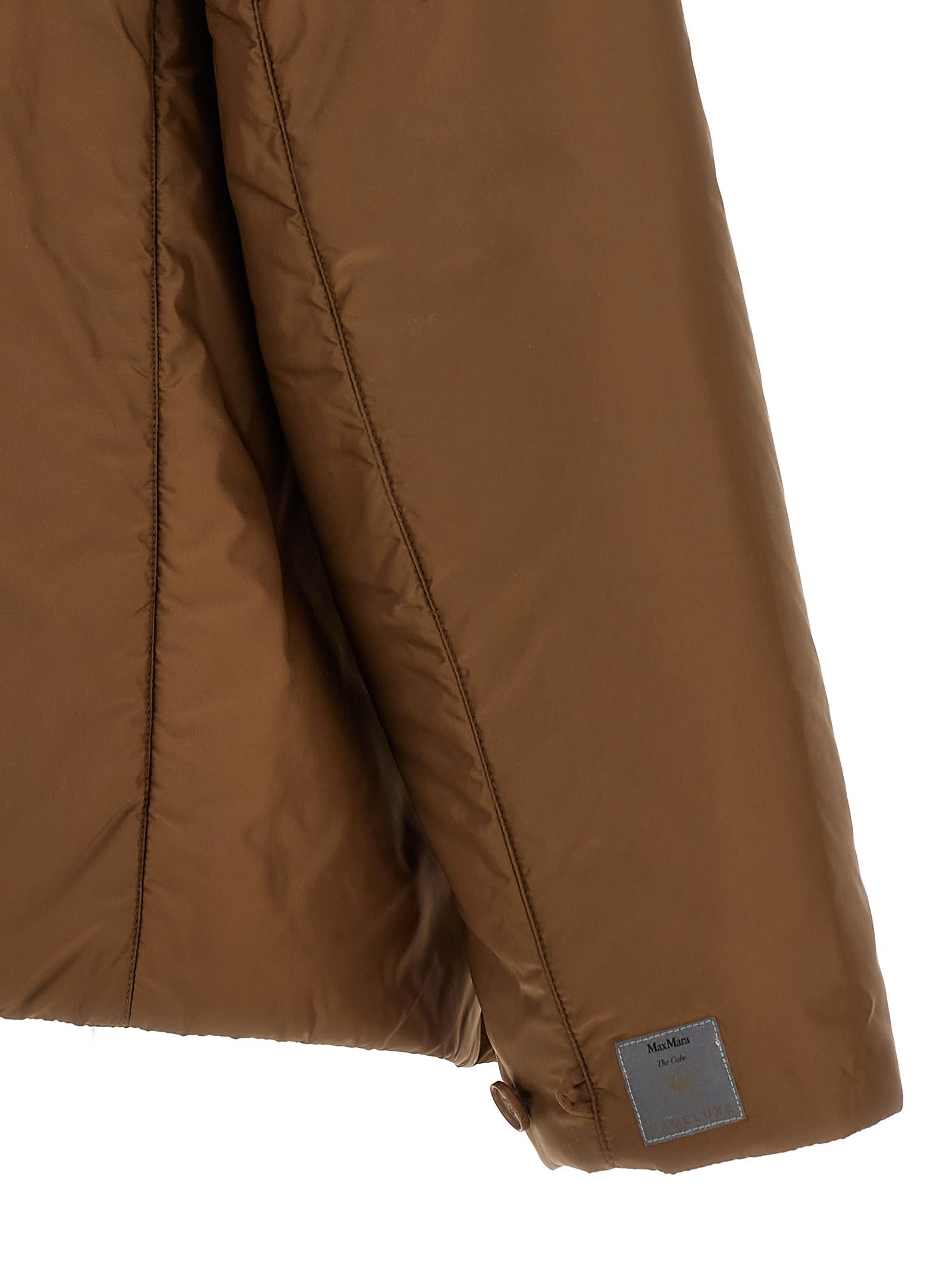 Max Mara The Cube Greenh Down Jacket In Brown