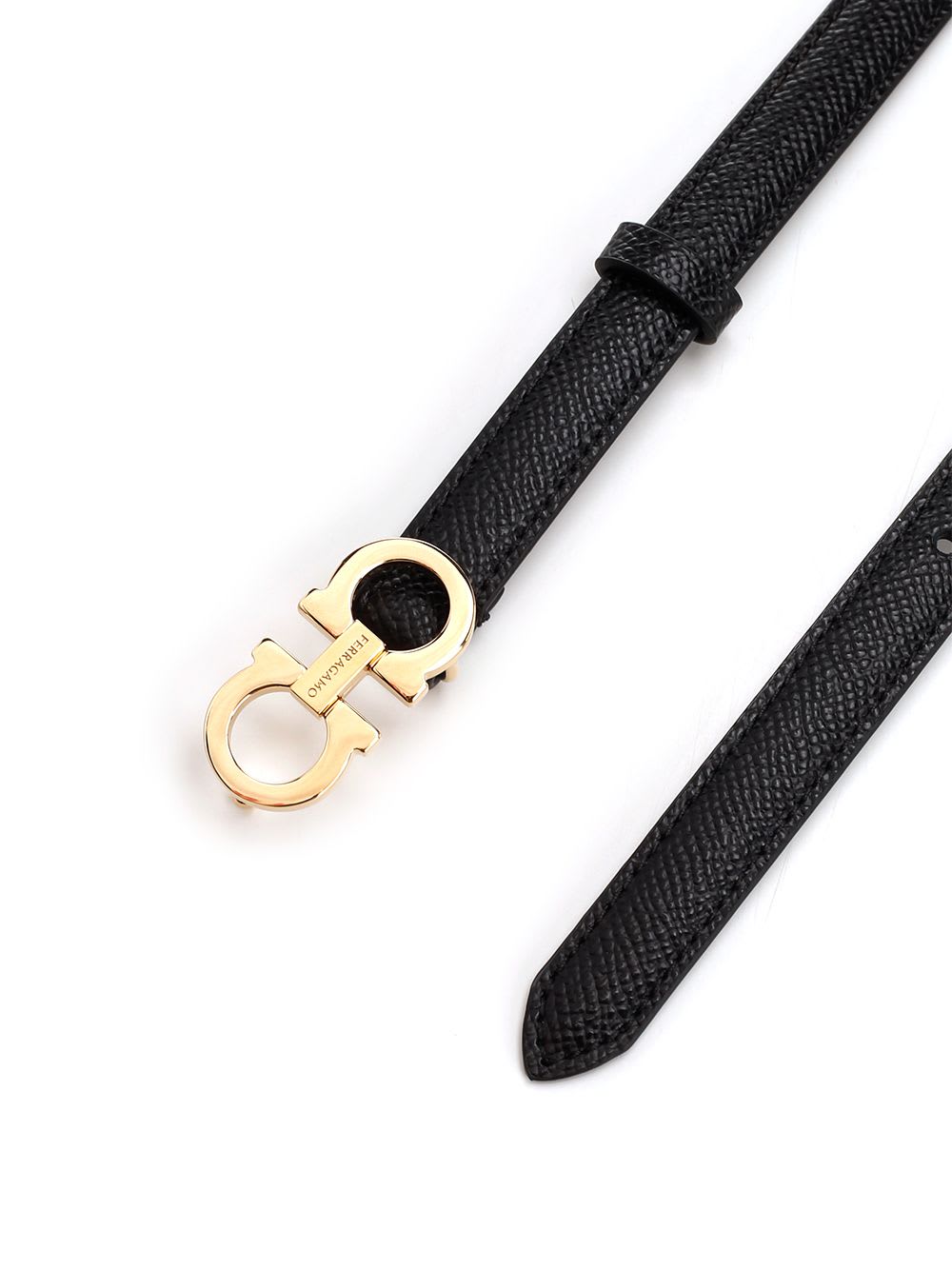 Shop Ferragamo Gancini Belt In Black