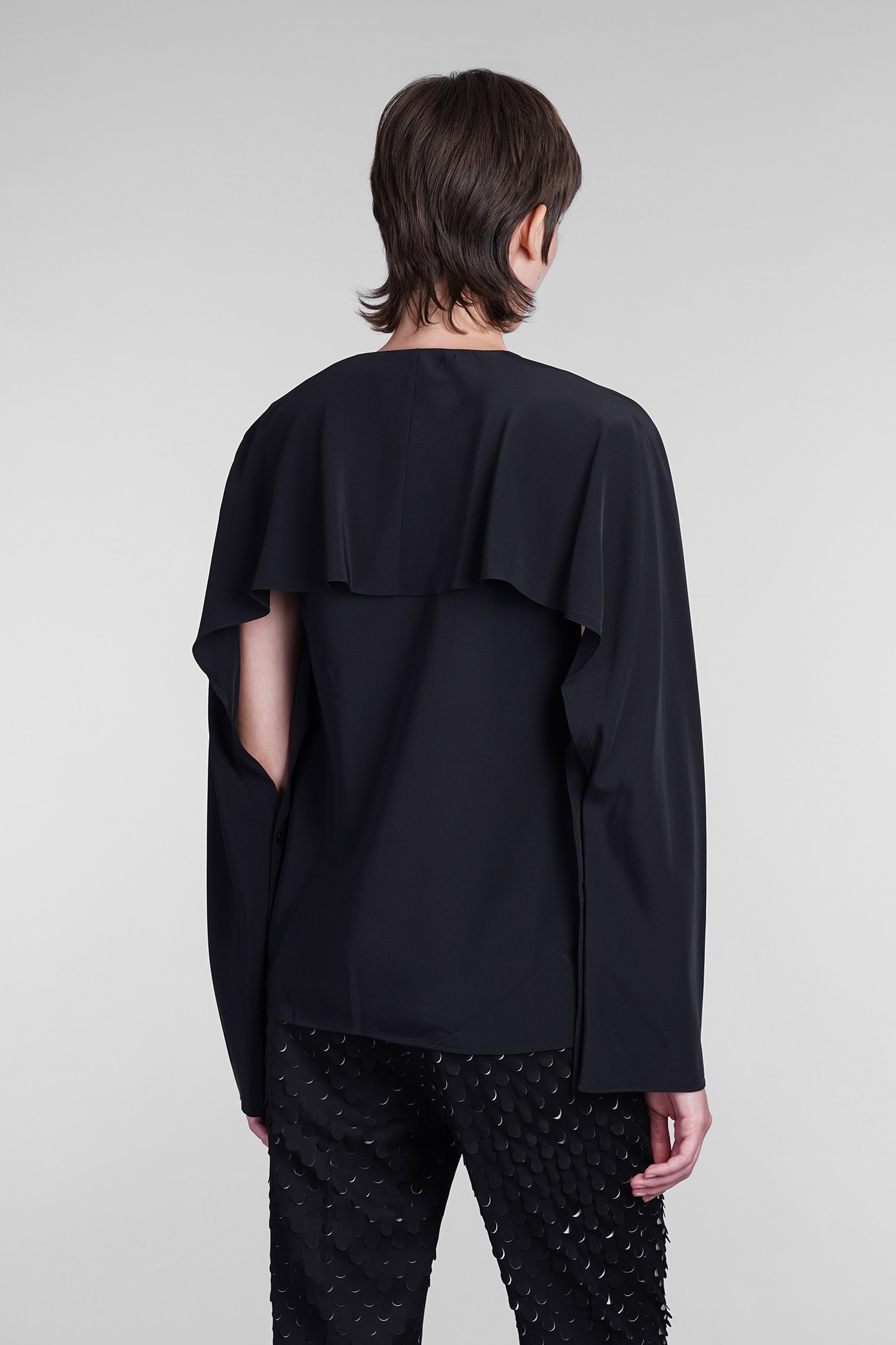 Shop Helmut Lang Blouse In Black Silk