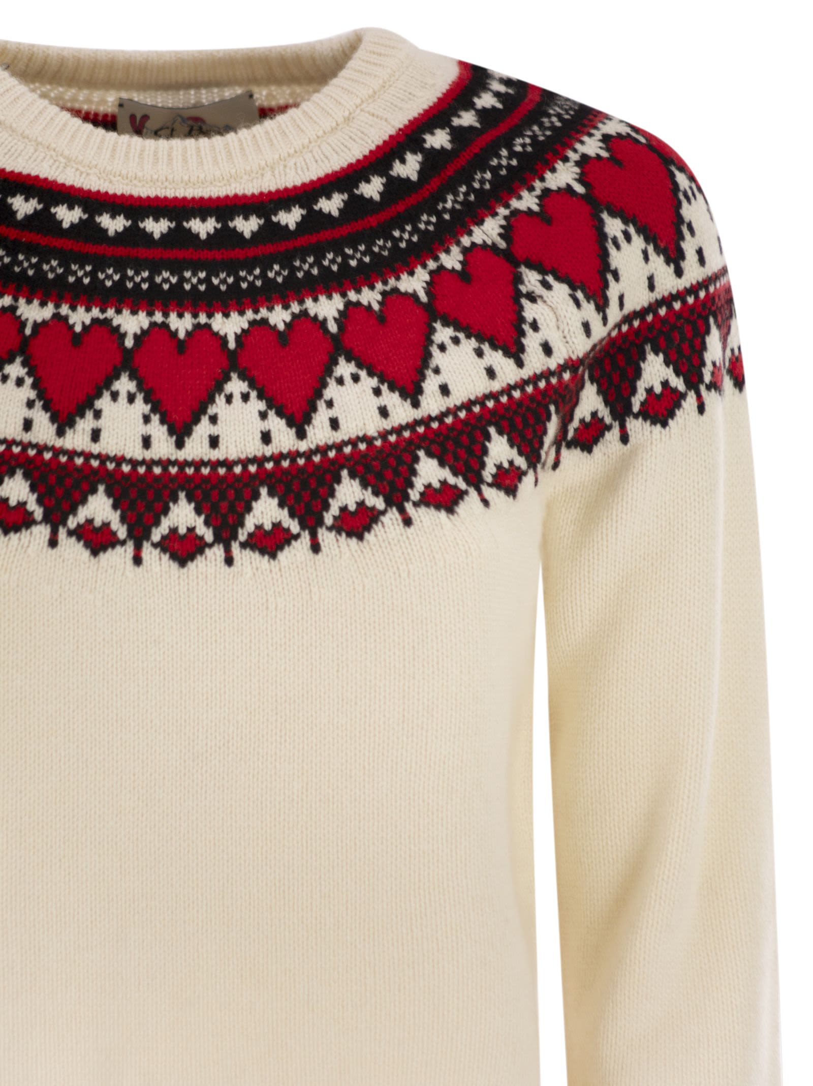 Mc2 Saint Barth Nordic-style Heart Pattern Jumper In Neutral