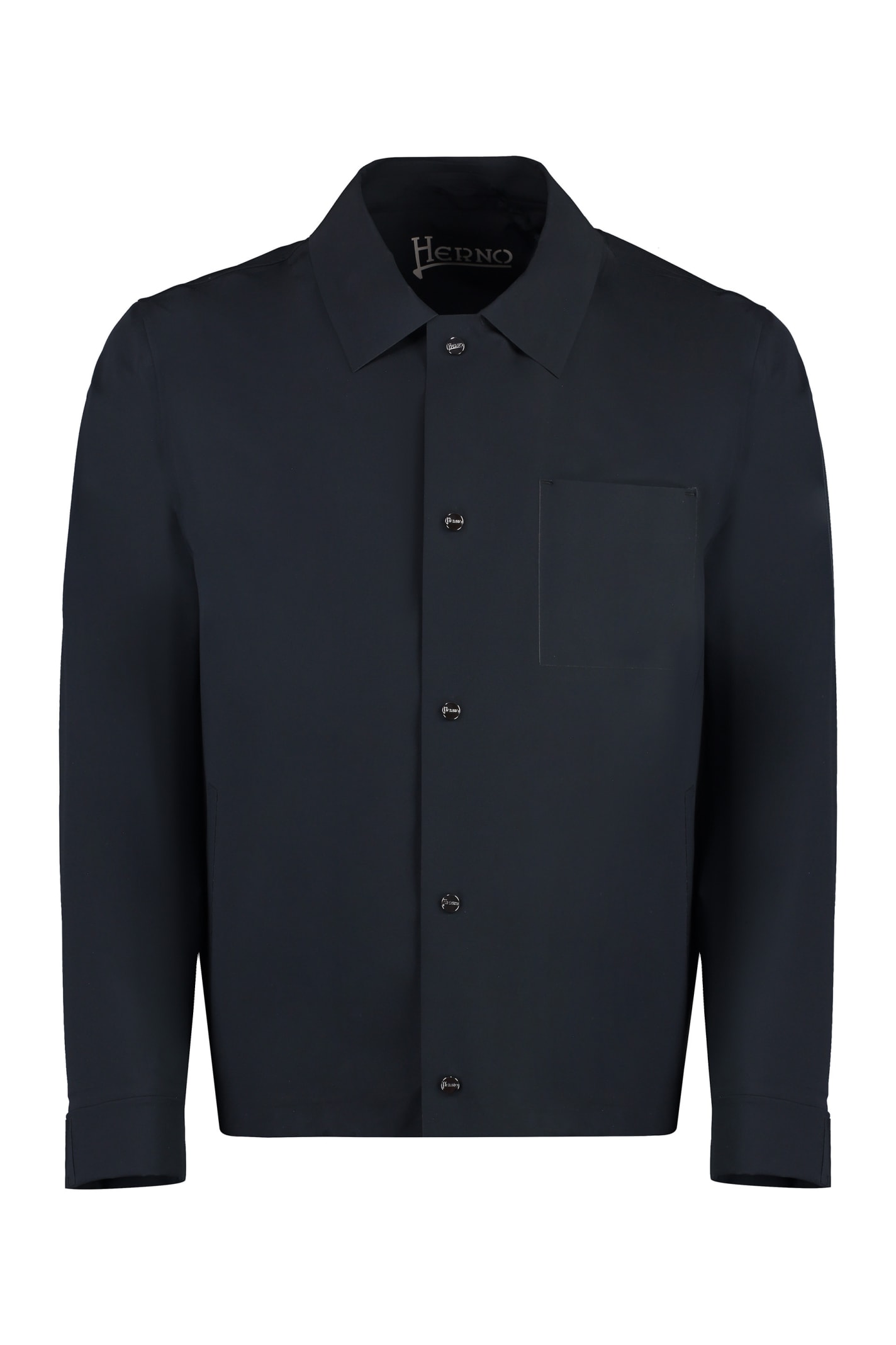 Shop Herno Techno Fabric Jacket In Black