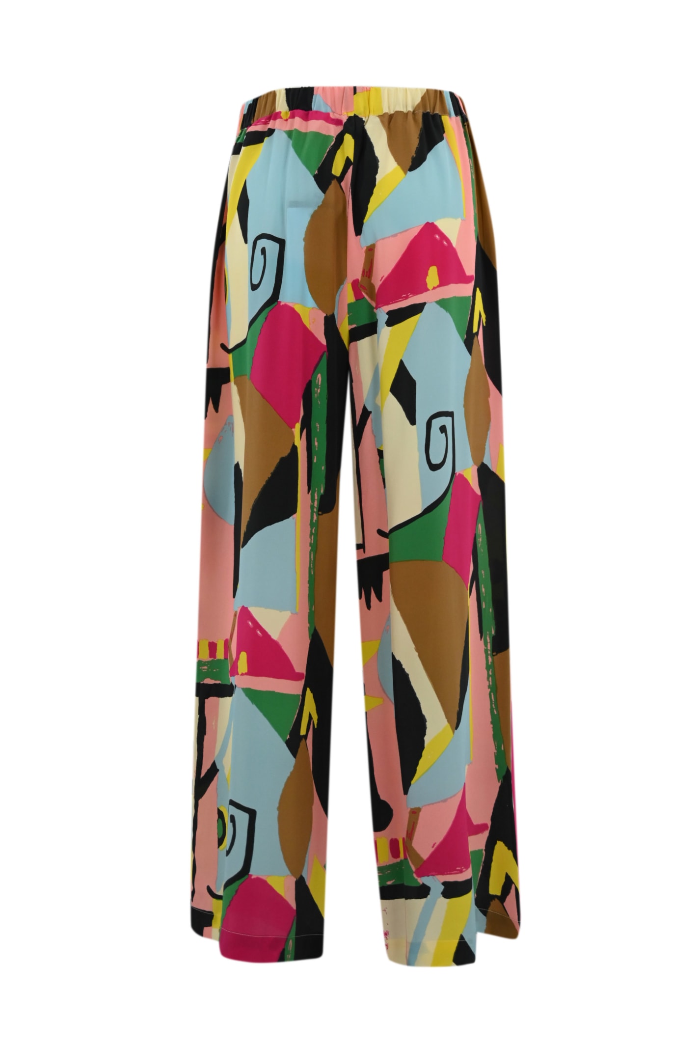 Shop Weekend Max Mara Multicolor Gradara Silk Trousers