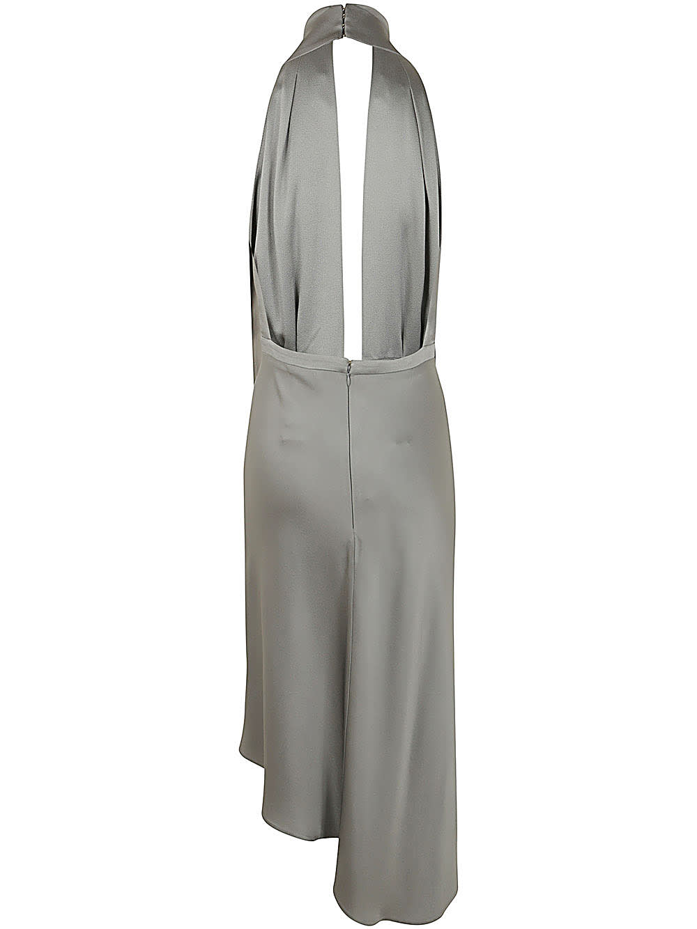 Shop Elisabetta Franchi Satin Dress In Lead