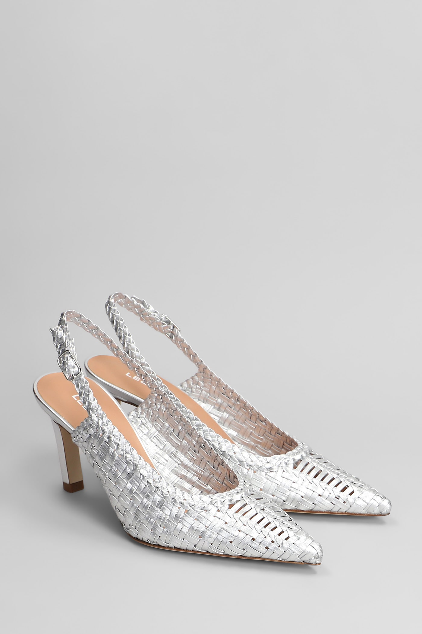 Shop Lella Baldi Pumps In Silver Leather