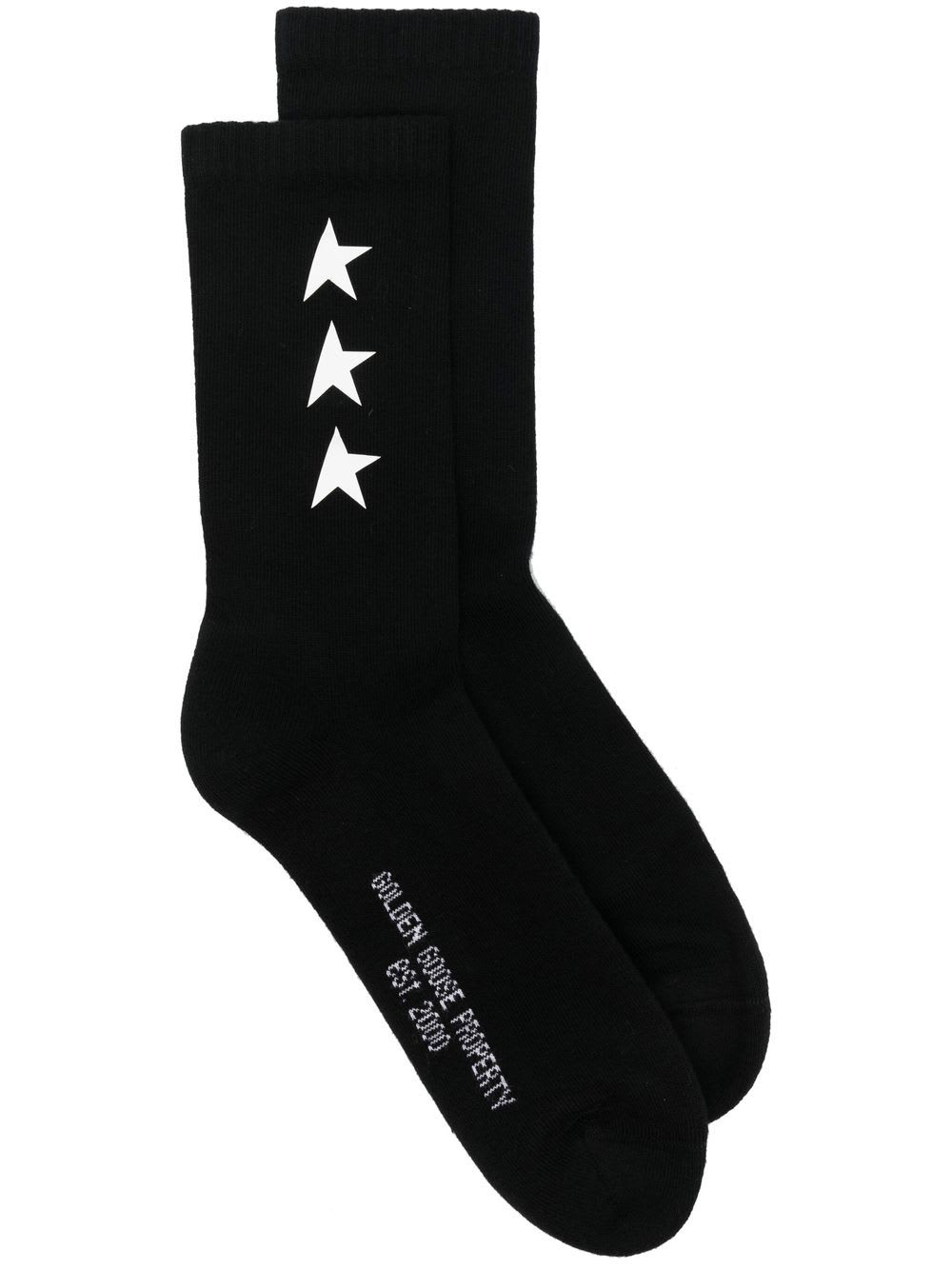 Shop Golden Goose Stars Socks In Nero