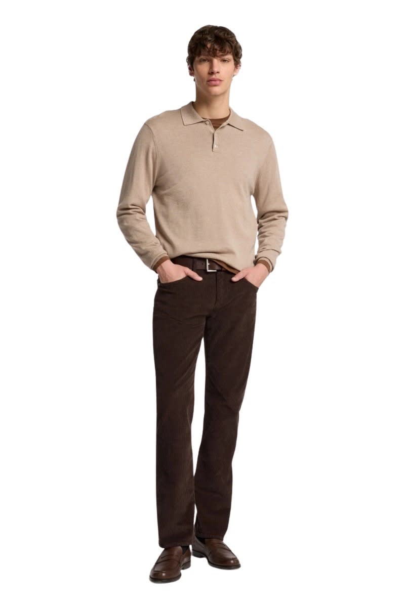 7 For All Mankind The Straight Corduroy Coffee Bean In Brown