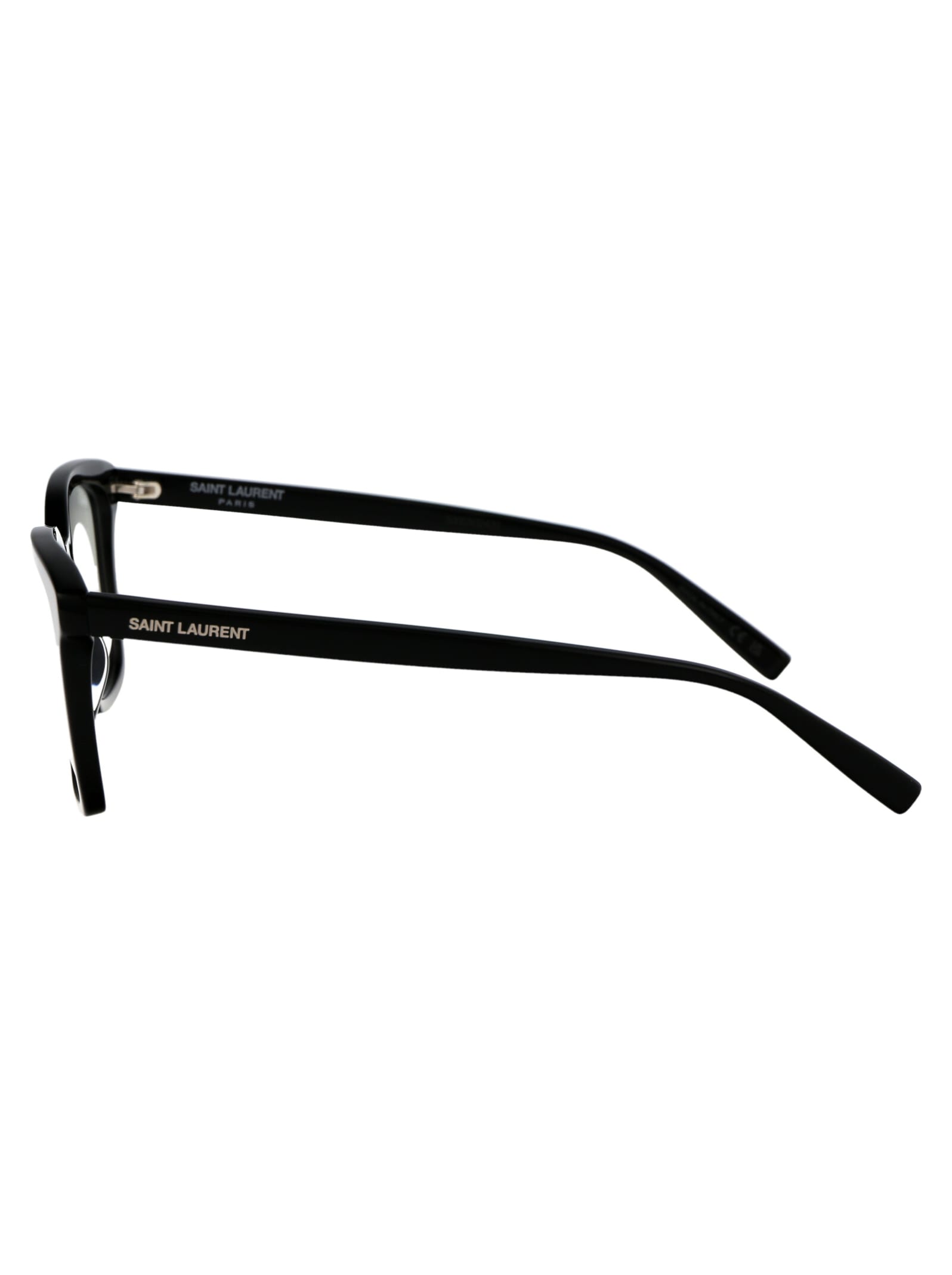 Shop Saint Laurent Sl 672 Glasses In 001 Black Black Transparent